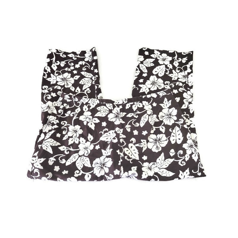Style & Co Womens Pants 18 Plus Capri Brown White Floral Cotton Blend NO POCKETS