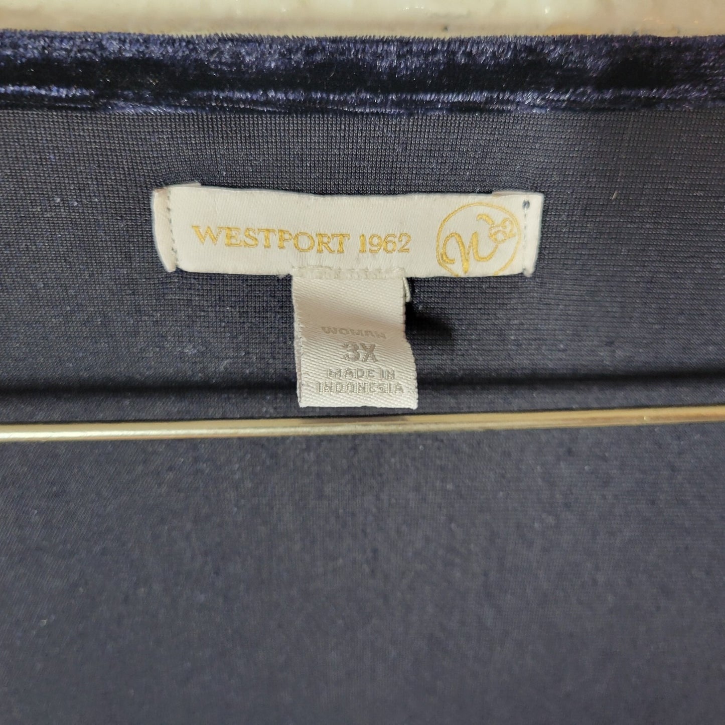 Westport 1962 Womens Dress 3X Plus Short Sleeve Blue Poly Blend Office Velour