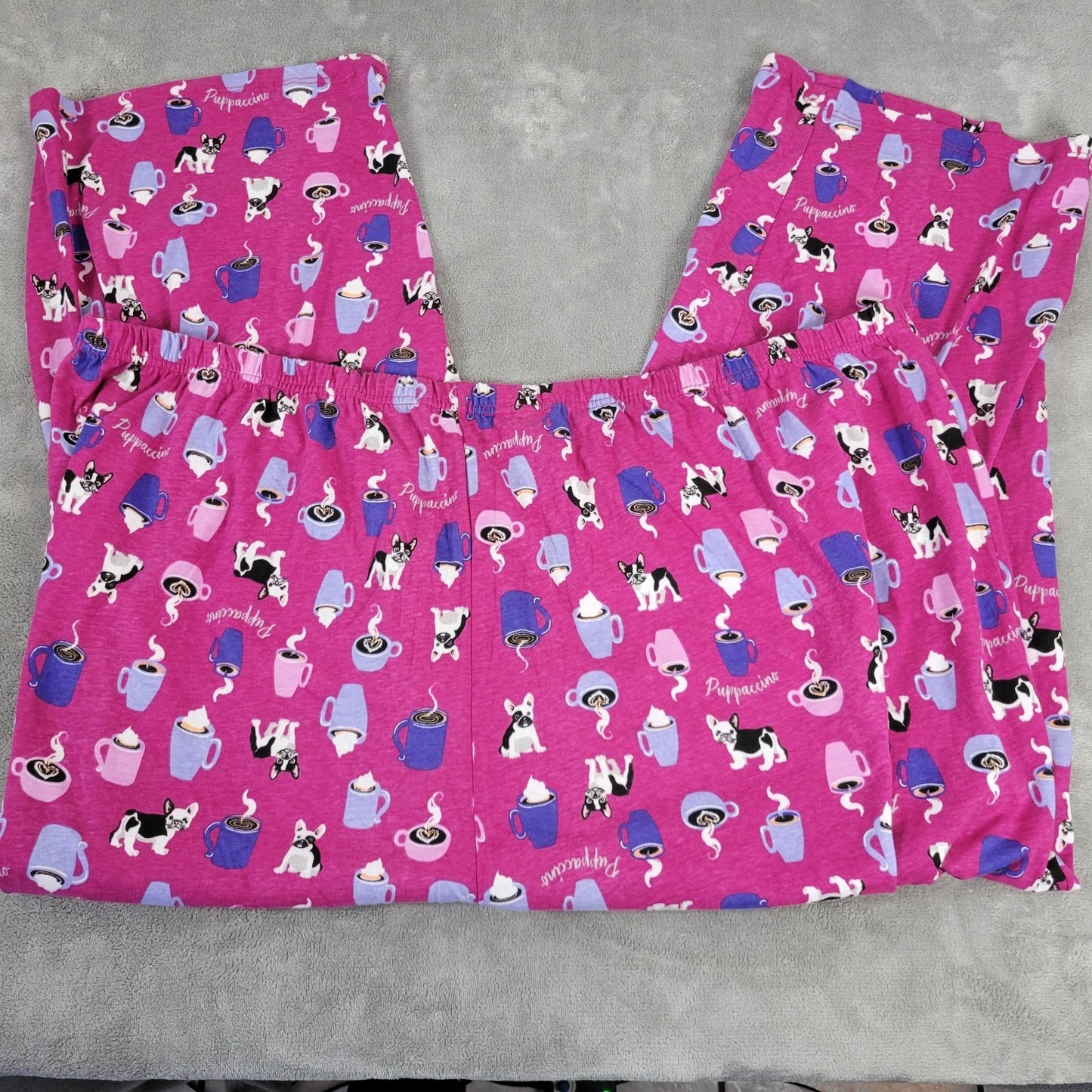 Dreams Co Womens Pajama Pants 5X Plus Frenchie Coffee Cocoa Purple Loungewear