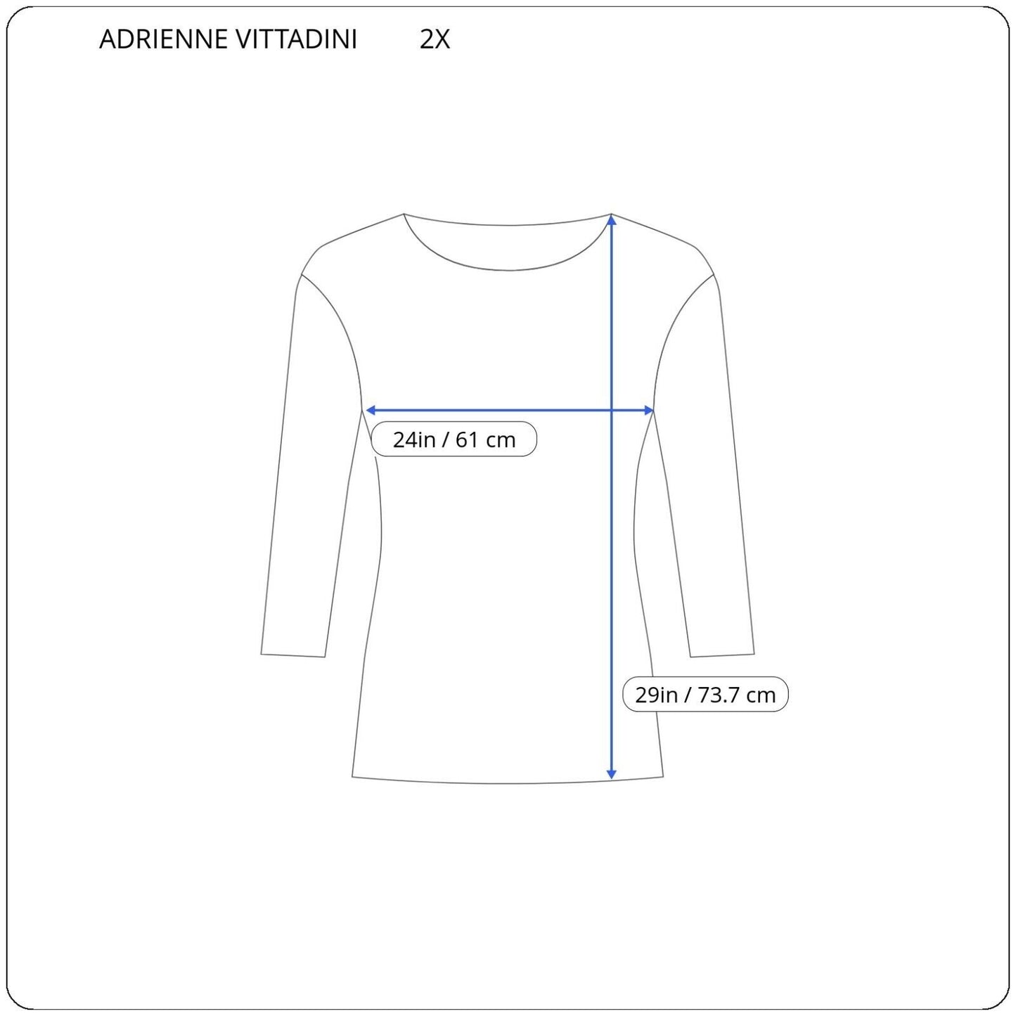Adrienne Vittadini Womens Top 2X Puff Sleeve Blue Sheer Lightweight Poly Blend