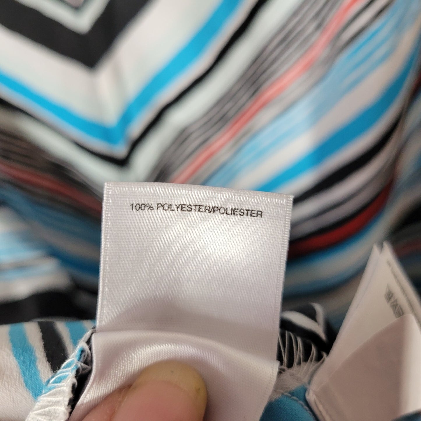 Jones New York Signature Women Top 3X Plus Dolman Sleeve Blue Stripe Lightweight