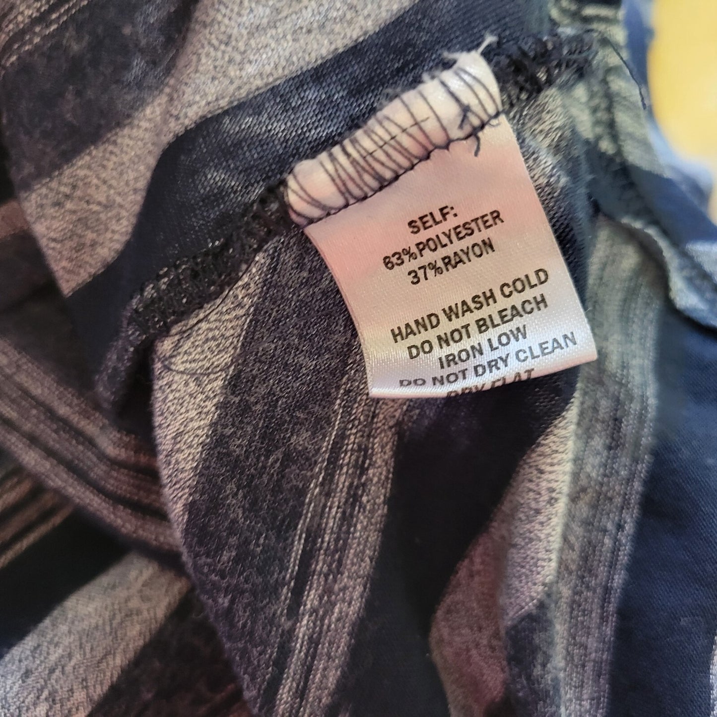 Hazel Haze Women Top XL Tee Blue Gray Stripe Asymmetric Lightweight Casual Comfy