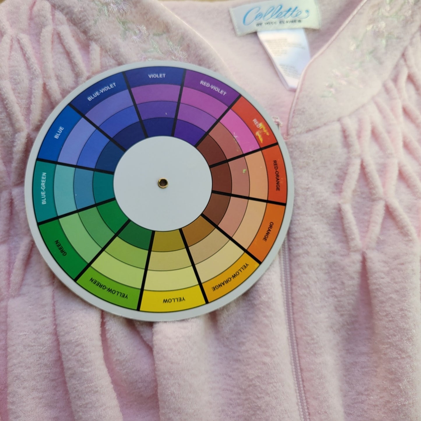 Collette Miss Elaine Womens Robe XL Full Zip Pink Fleece Embroidered Cinched