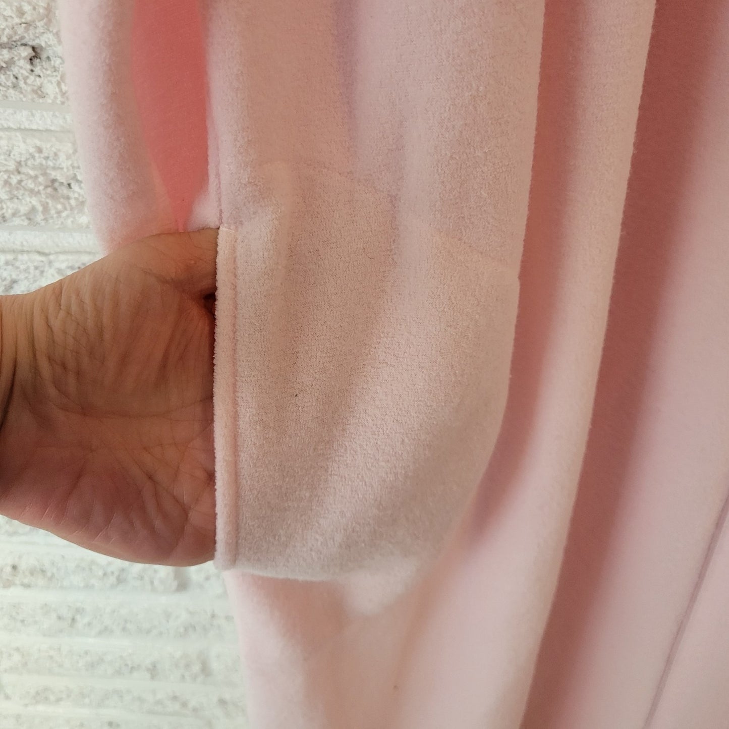 Collette Miss Elaine Womens Robe XL Full Zip Pink Fleece Embroidered Cinched