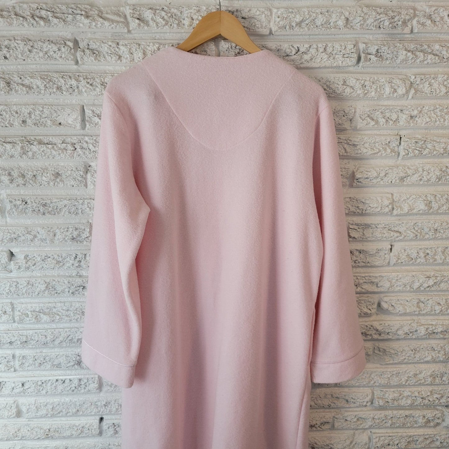 Collette Miss Elaine Womens Robe XL Full Zip Pink Fleece Embroidered Cinched