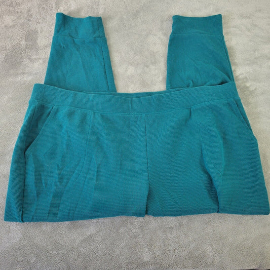 Denim Co Womens Pants 2XP Petite Pull On Green Poly Blend Pockets Jogger Casual