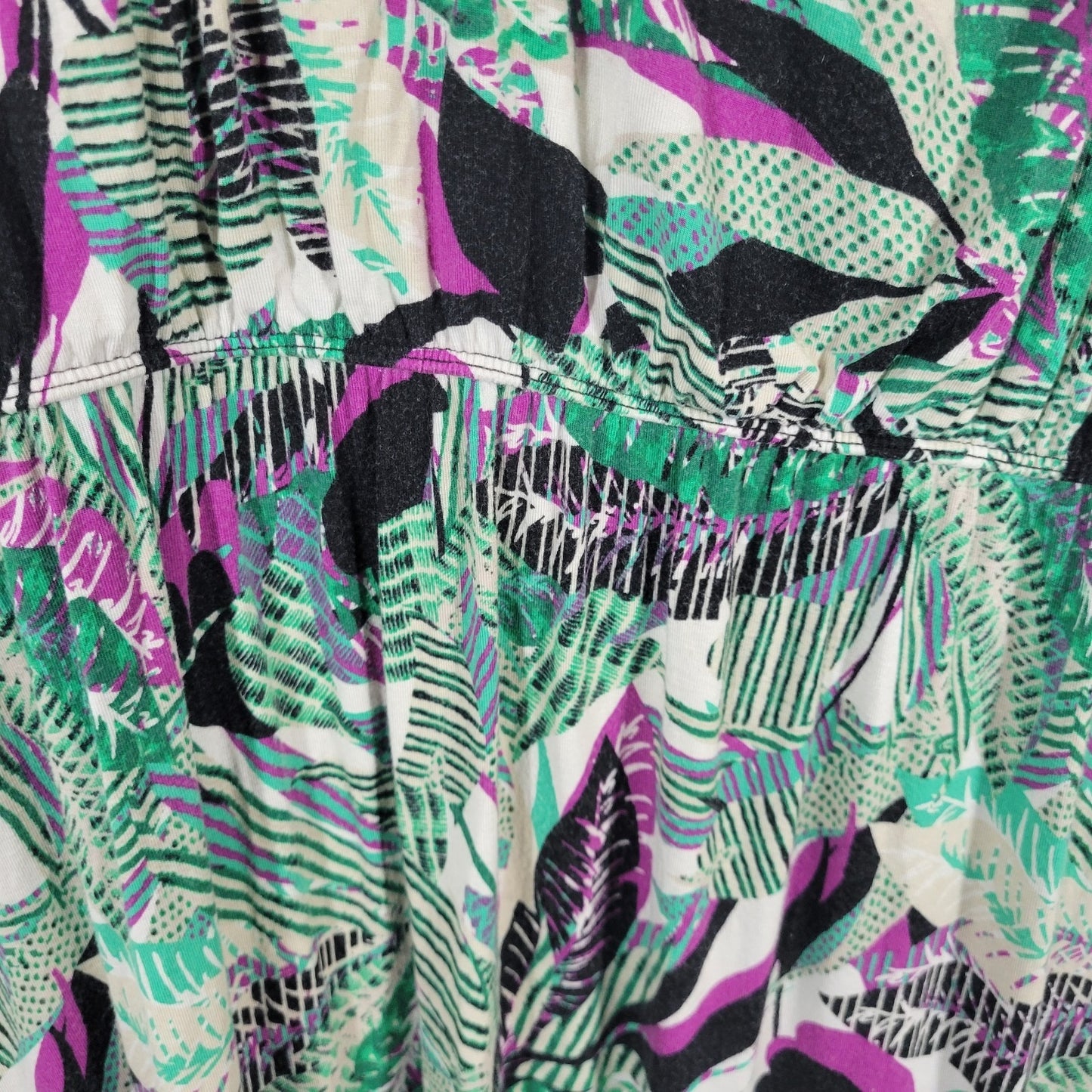 Style Co XL Green Purple Floral Sleeveless Mini Dress Asymmetric Hem FLO319E