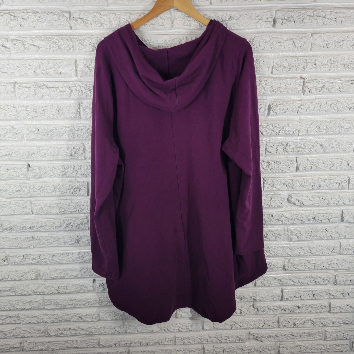 B Active Womens Sweatshirt 26 28 Plus Hoodie Purple Cotton Blend Pockets Active