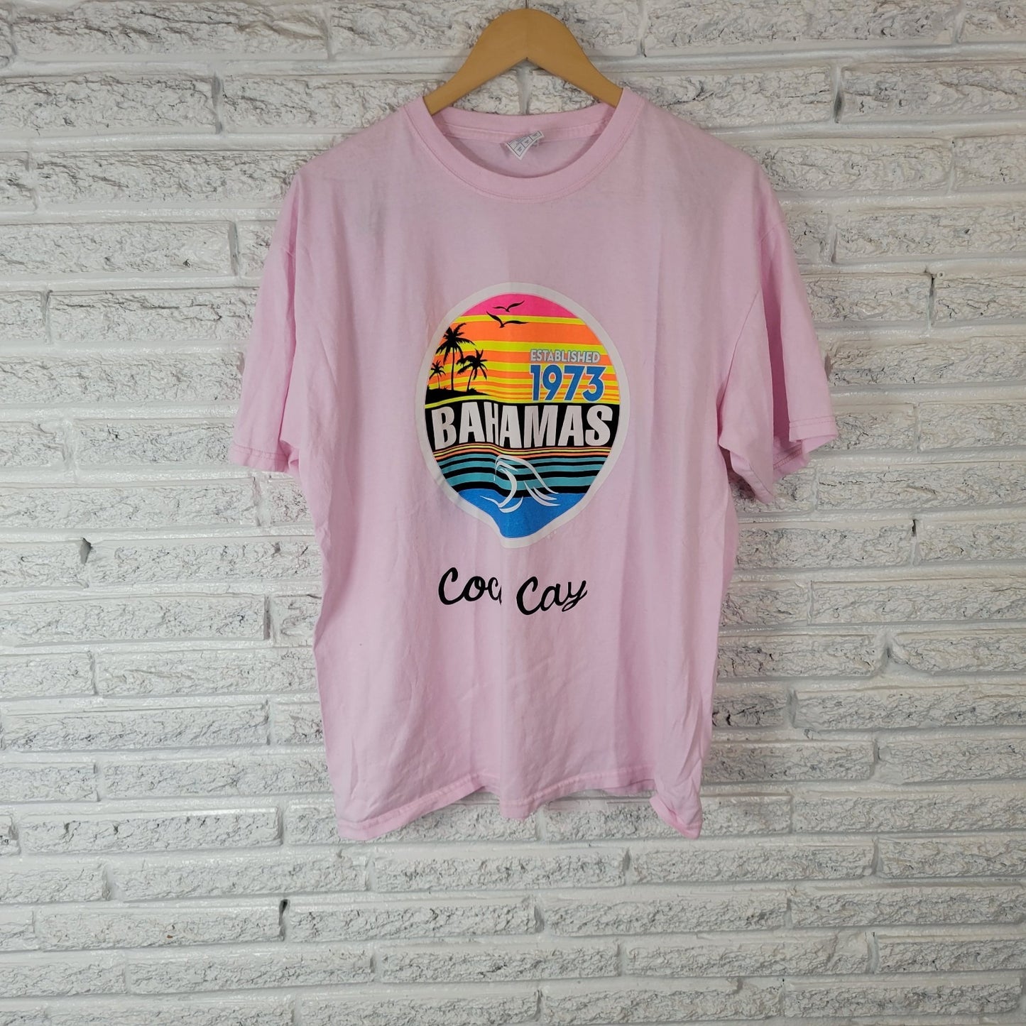 Caballero Unisex Tee Men XL Women 1X 2X Plus Est 1973 Bahamas Coco Cay Souvenir