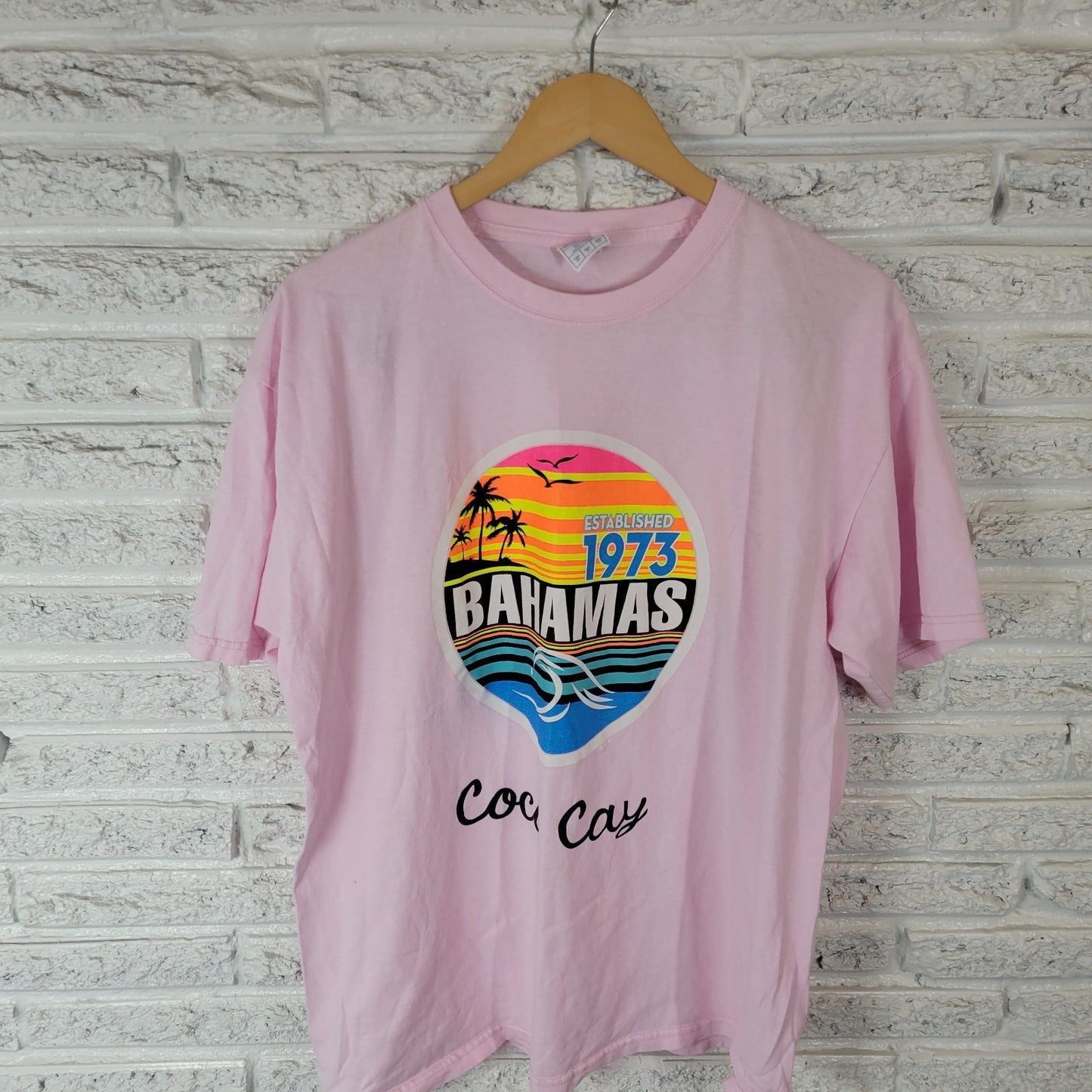 Caballero Unisex Tee Men XL Women 1X 2X Plus Est 1973 Bahamas Coco Cay Souvenir