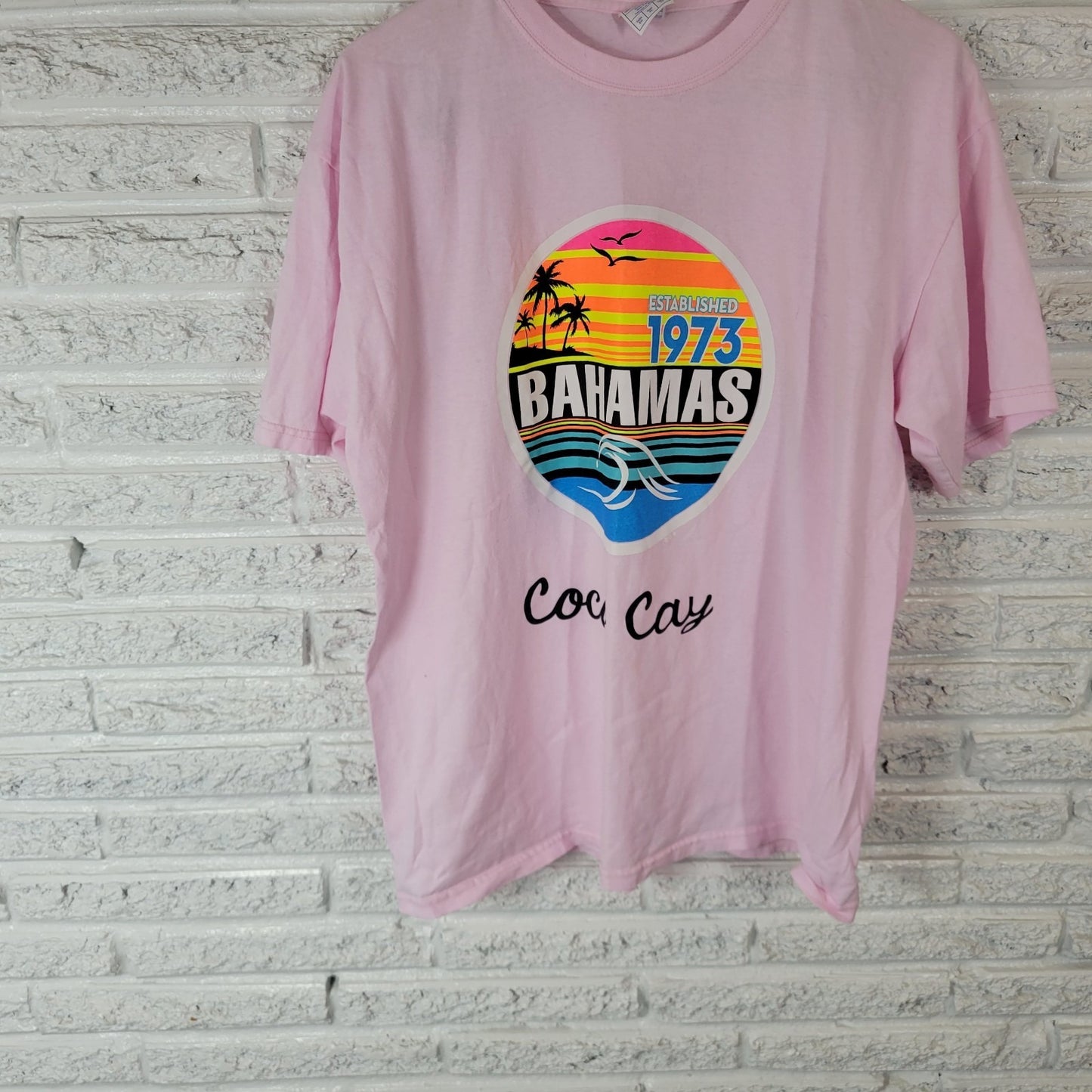 Caballero Unisex Tee Men XL Women 1X 2X Plus Est 1973 Bahamas Coco Cay Souvenir