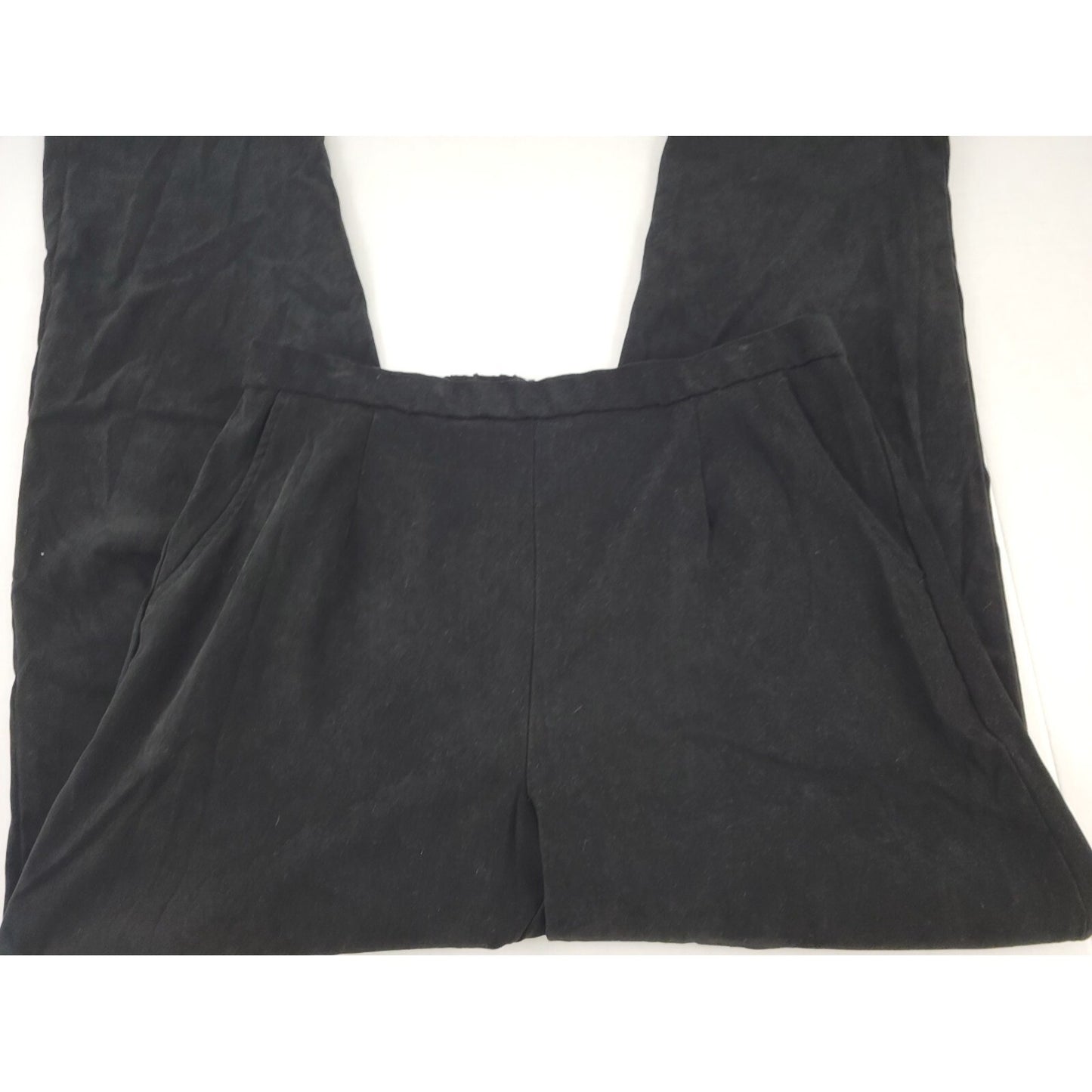 Briggs New York Womens Pants 18W Plus Dress Pull On Straight Leg Black Velour