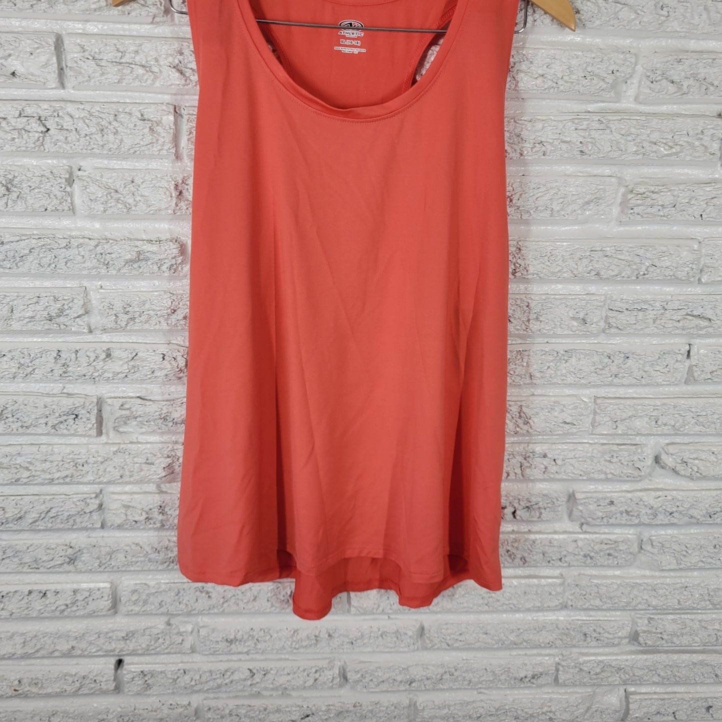 Athletic Works Womens Top XL 16 18 Tank Racerback Pink Lightweight Poly Blend