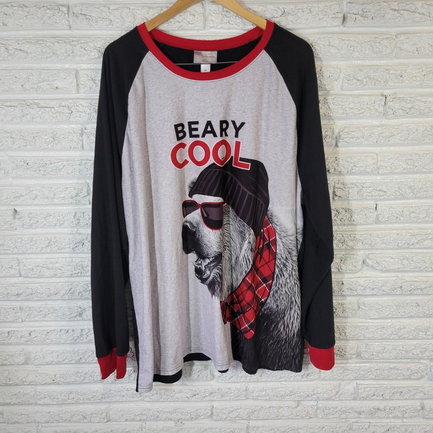 PJs Pancakes Womens Pajama Top 3X Plus Winter Polar Bear Cool Soft Cozy Lounge