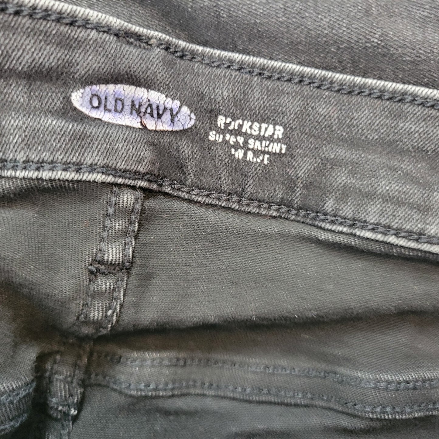 Old Navy Rockstar Womens Jeans 20 Plus Super Skinny Black Comfy Cotton Blend
