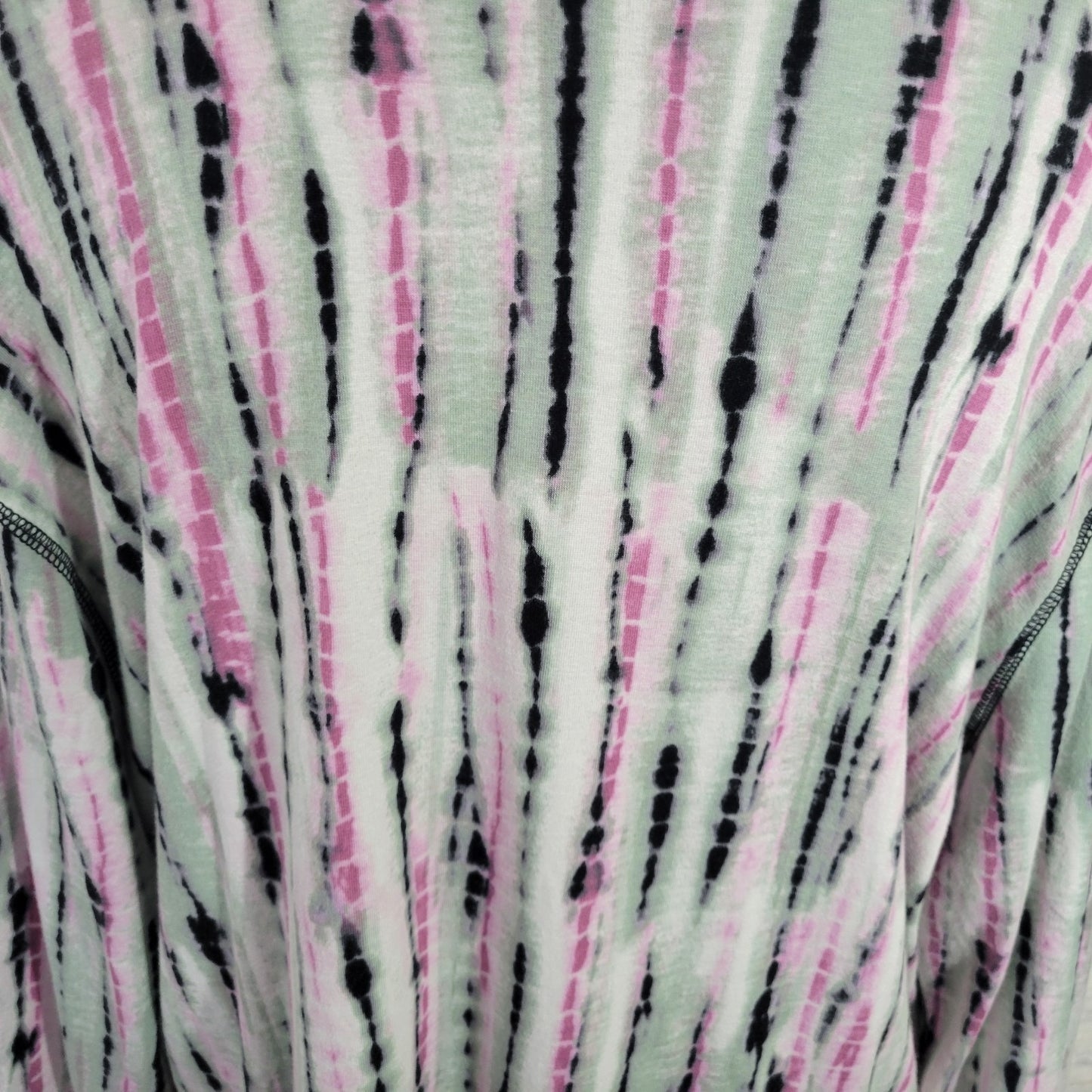 Westbound Womens Top XL Tee Long Sleeve Green Pink Tie Dye Comfy Cotton Blend
