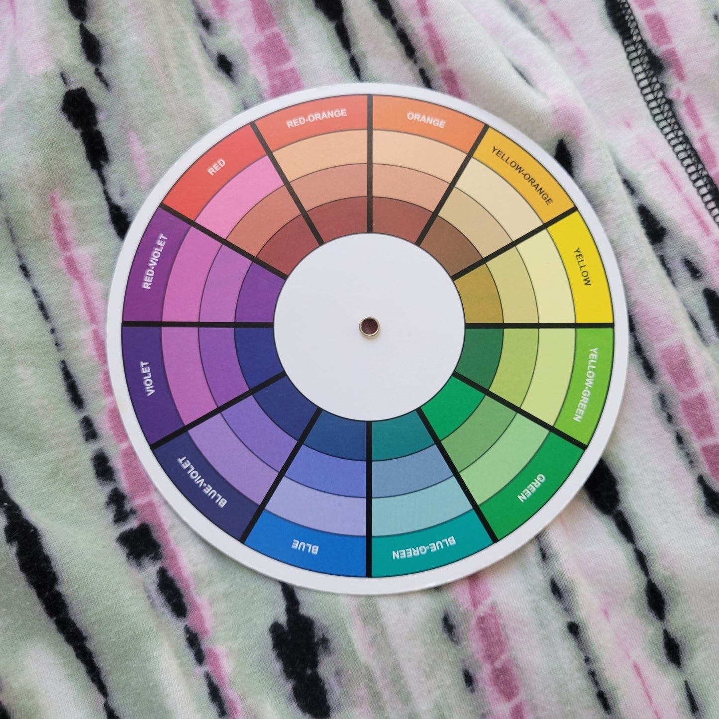 Westbound Womens Top XL Tee Long Sleeve Green Pink Tie Dye Comfy Cotton Blend