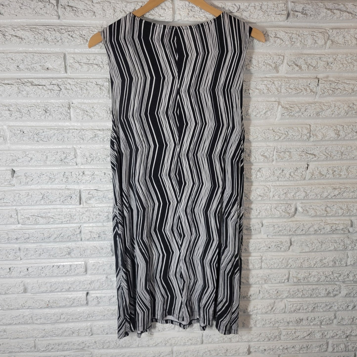 Apt 9 Womens Dress Extra Large Tank Mini Shift Black Stripe Casual Lightweight