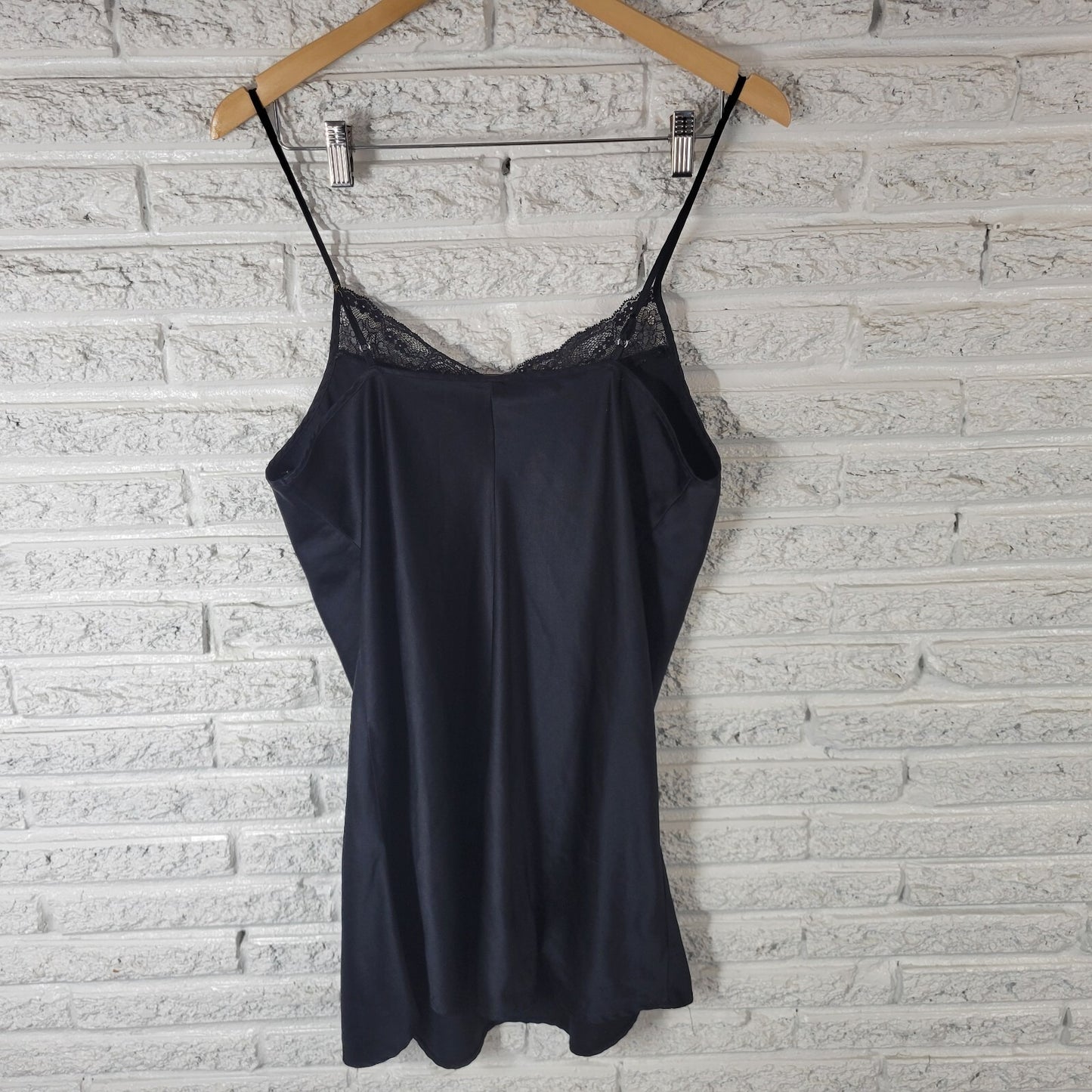 Gilligan OMalley Womens Slip XL Adjustable Spaghetti Black Lace Trim Polyester