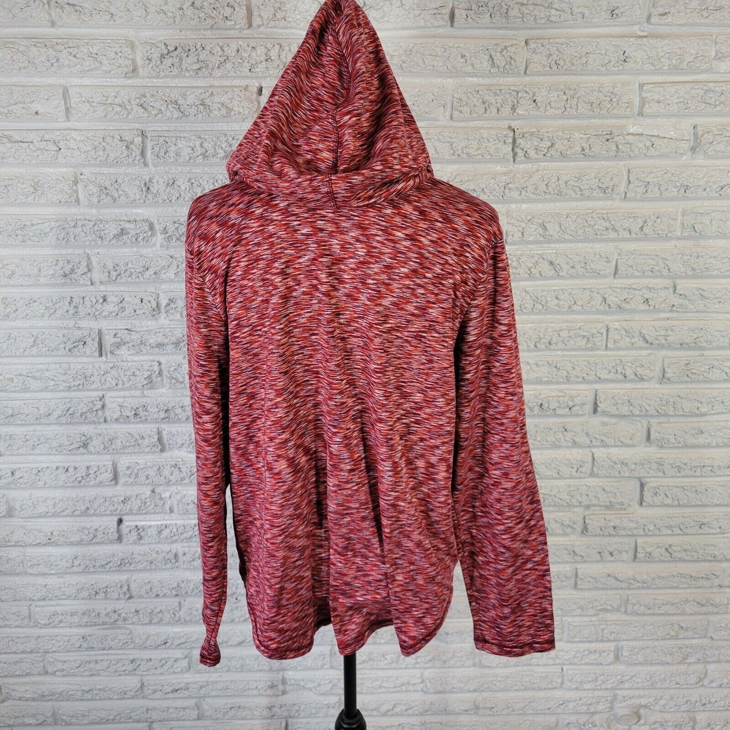 Danskin Now Women Top XXL 20 Plus Hoodie Knit Burgundy Heather Lightweight