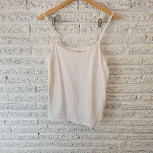 Sonoma Womens Top 1X Plus Camisole Cotton Blend Adjustable Spaghetti Strap White