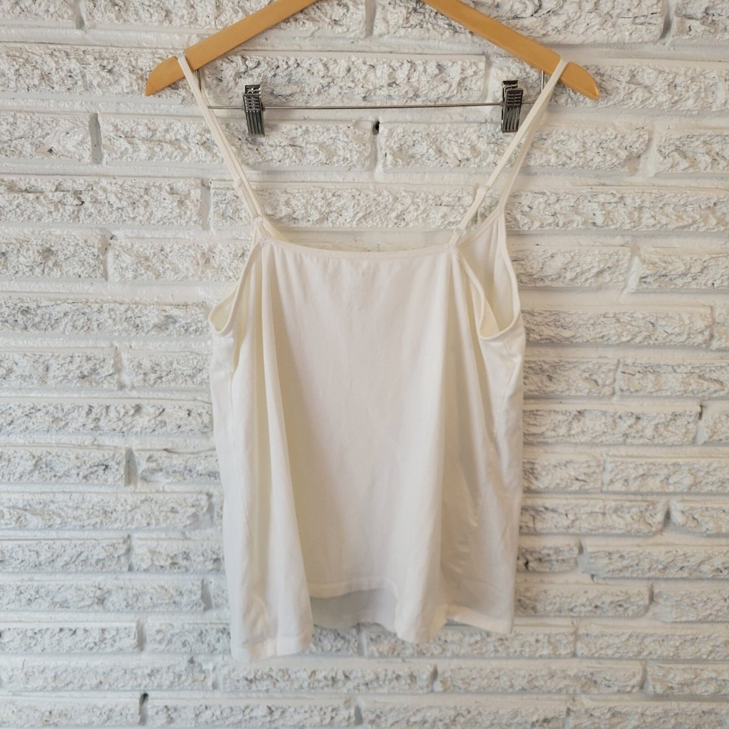 Sonoma Womens Top 1X Plus Camisole Cotton Blend Adjustable Spaghetti Strap White