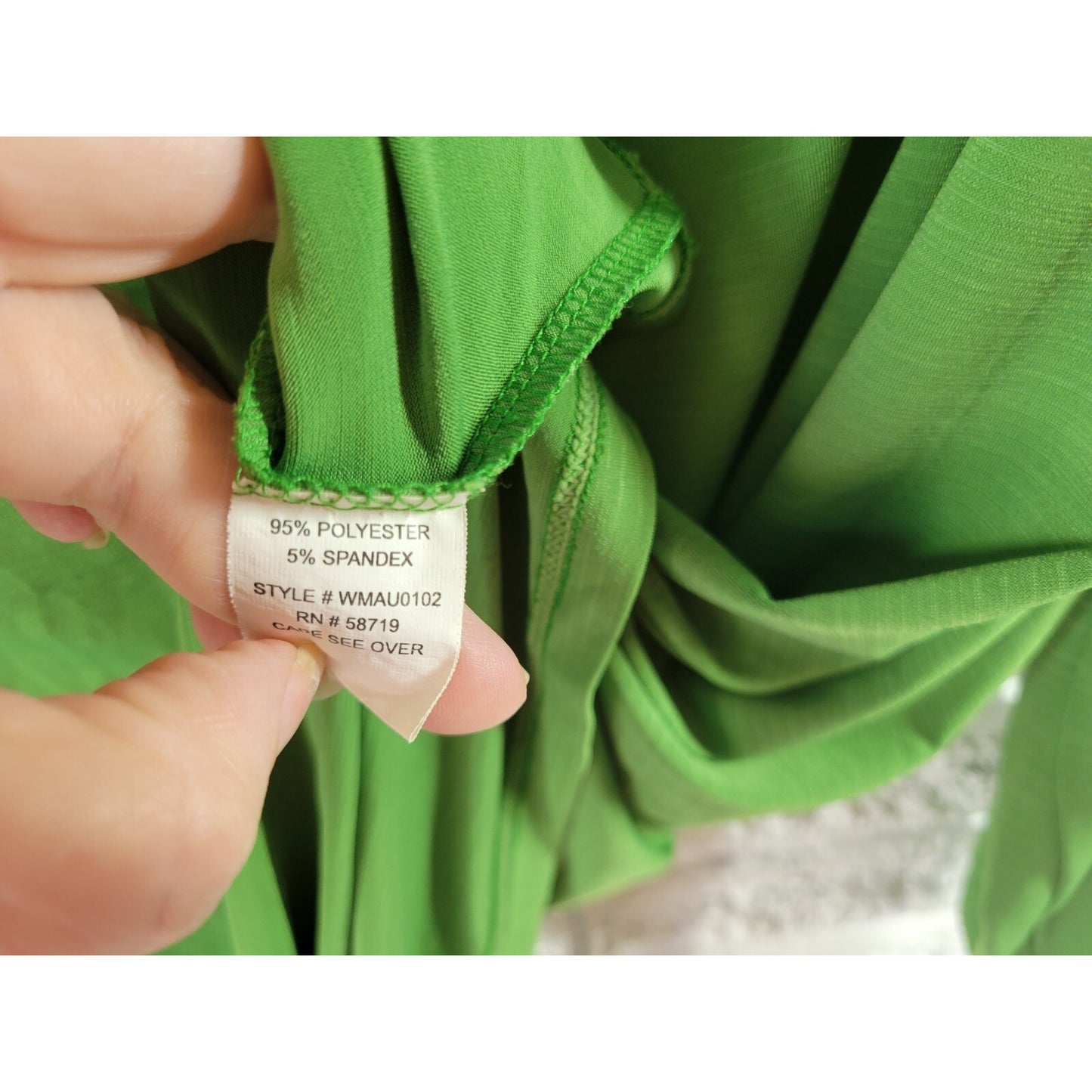 Notations Womens Top 2X Plus 3/4 Sleeve Square Neckline Green Casual Poly Blend