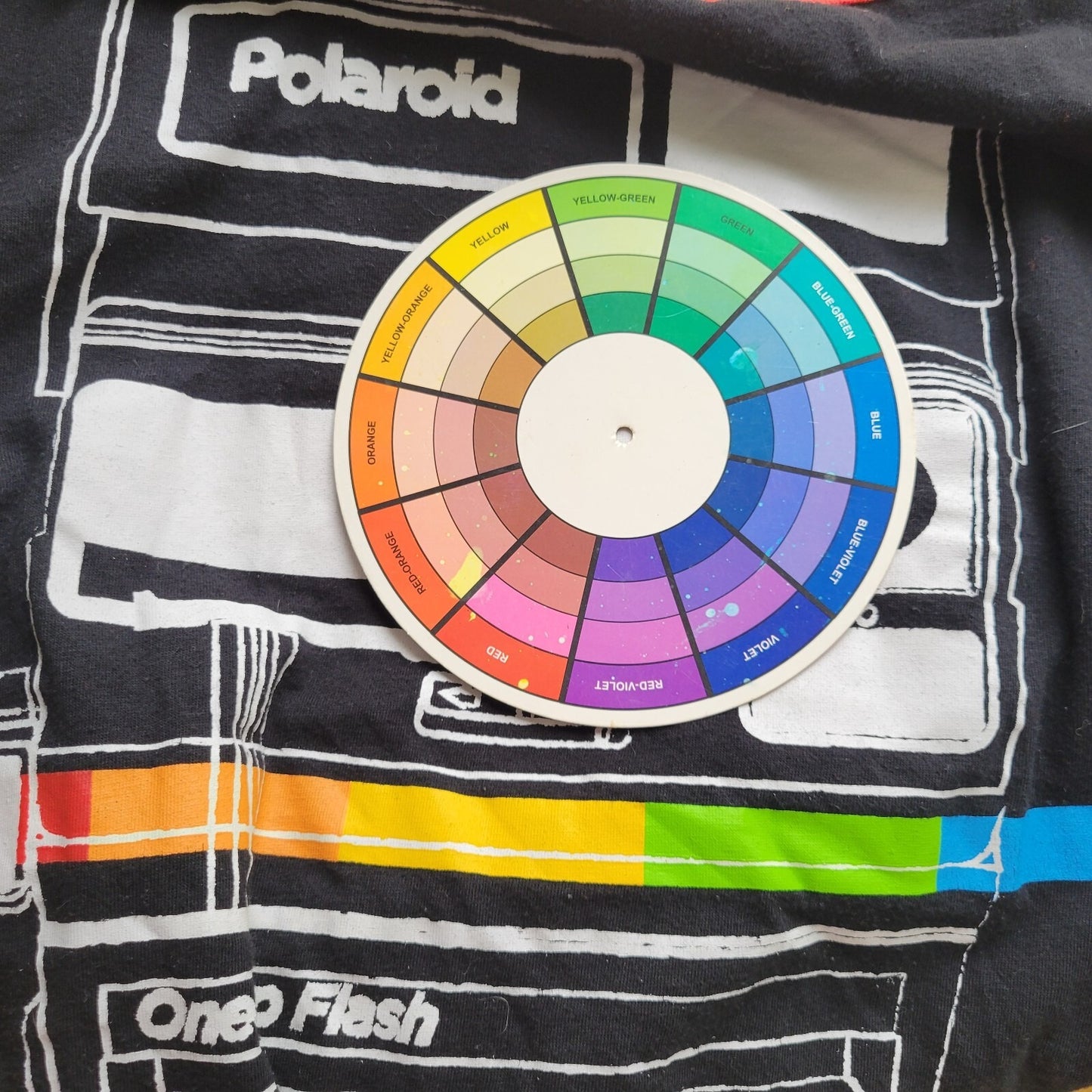 Polaroid Unisex Top 4 Plus Tee Short Sleeve Instant Cotton Blend Black Crew