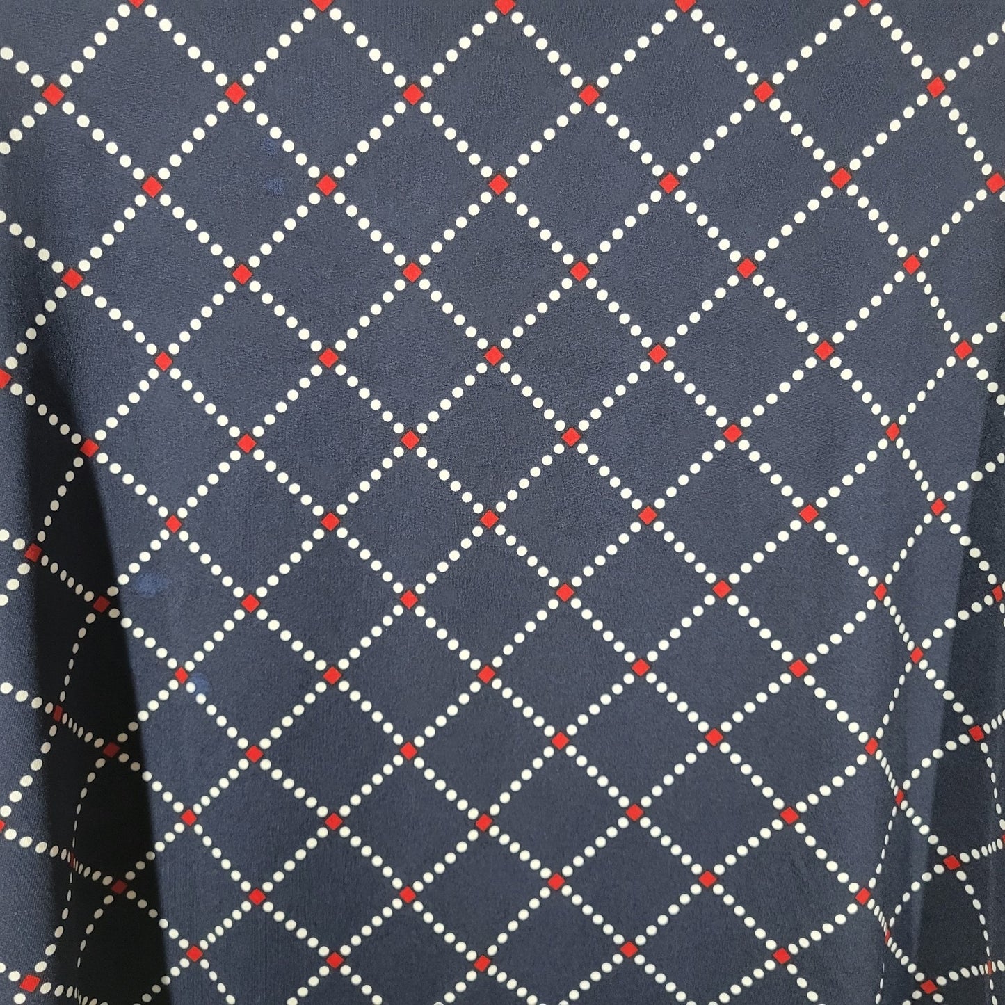 Salon Studio Womens Top 3X Plus Tank Blue Red Geometric Poly Blend Office Casual