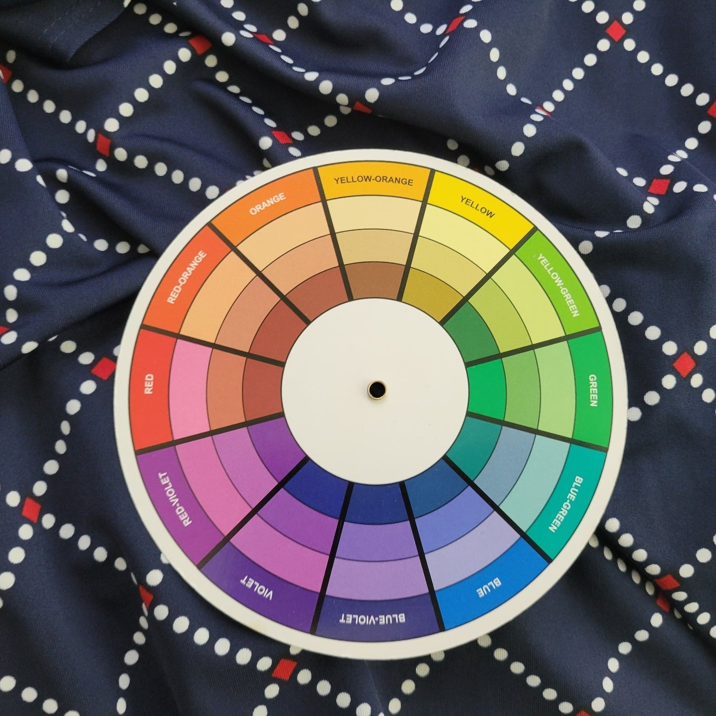 Salon Studio Womens Top 3X Plus Tank Blue Red Geometric Poly Blend Office Casual