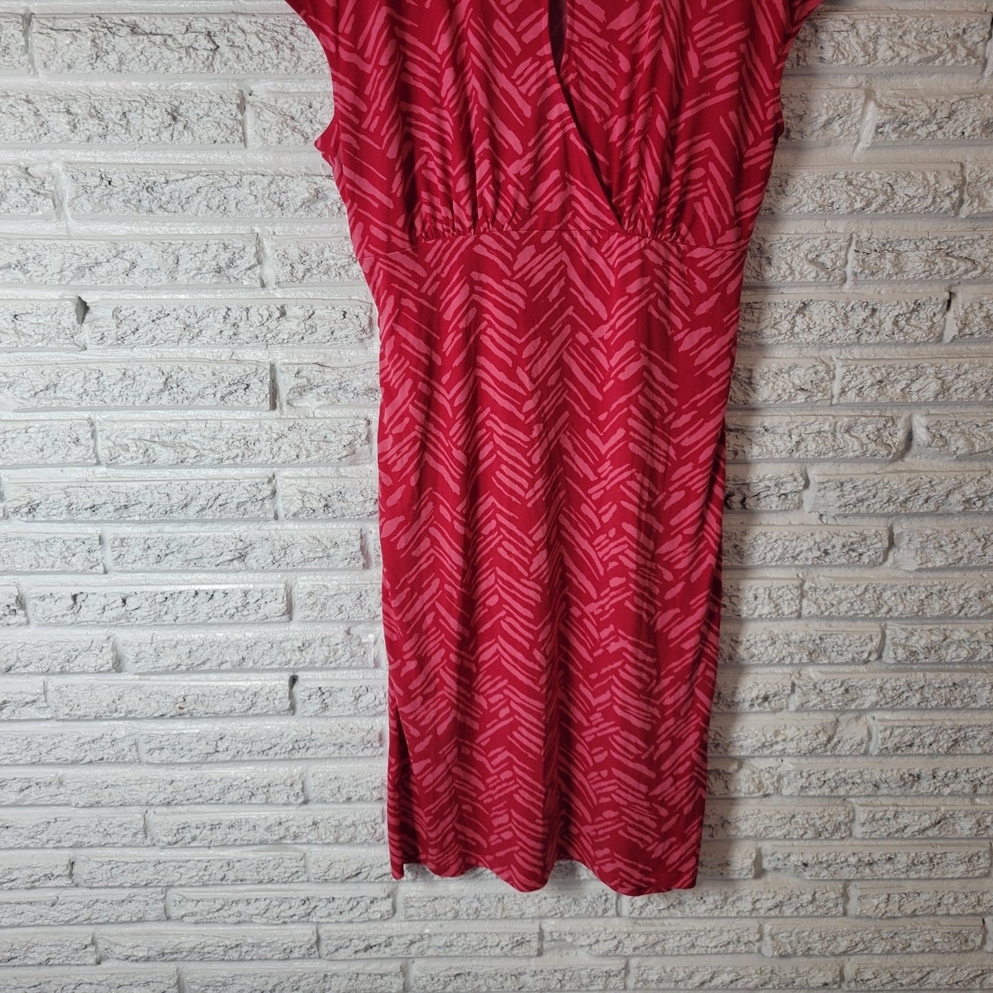 Apt 9 Womens Dress XL Sleeveless Pink Watercolor Poly Blend Keyhole Casual Comfy