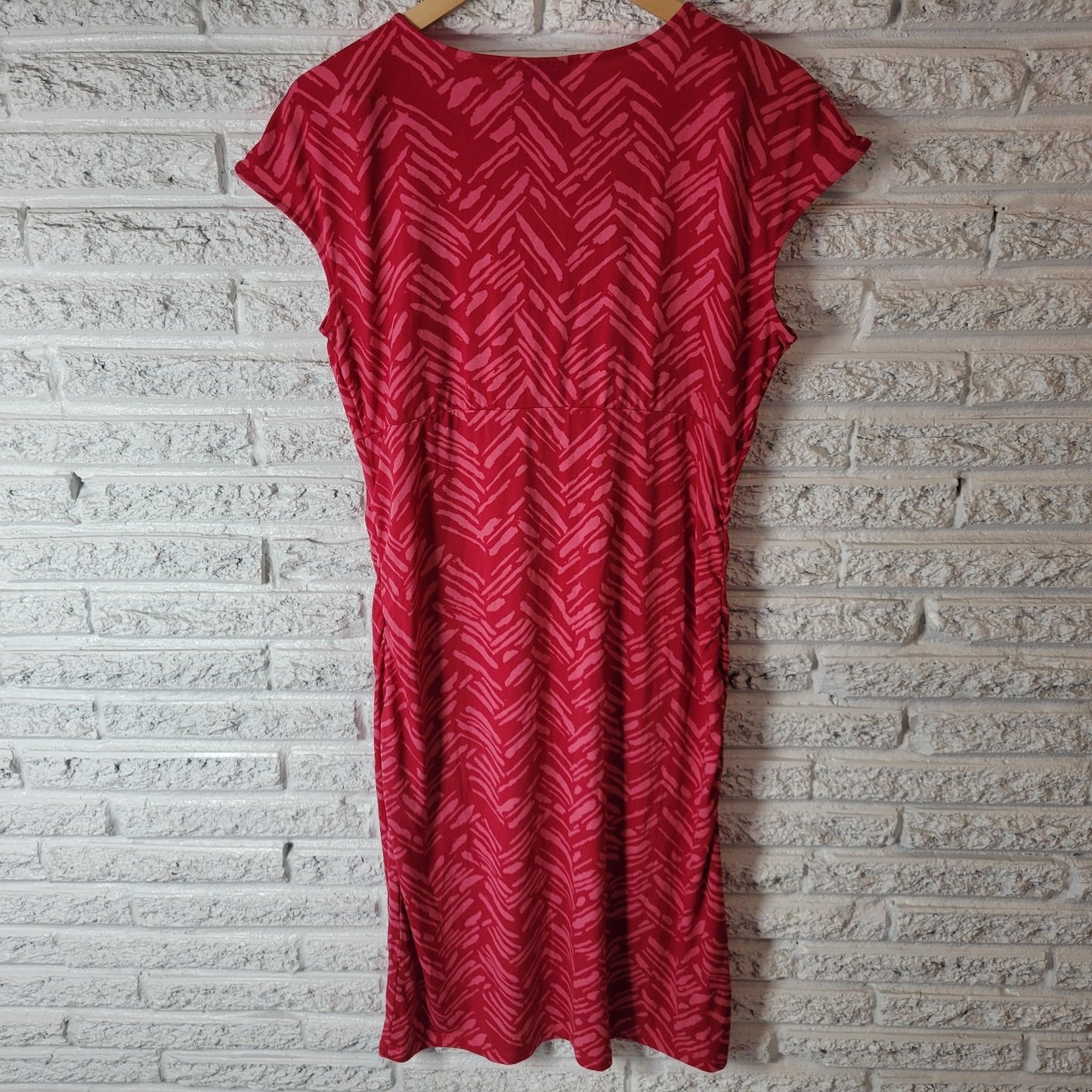 Apt 9 Womens Dress XL Sleeveless Pink Watercolor Poly Blend Keyhole Casual Comfy