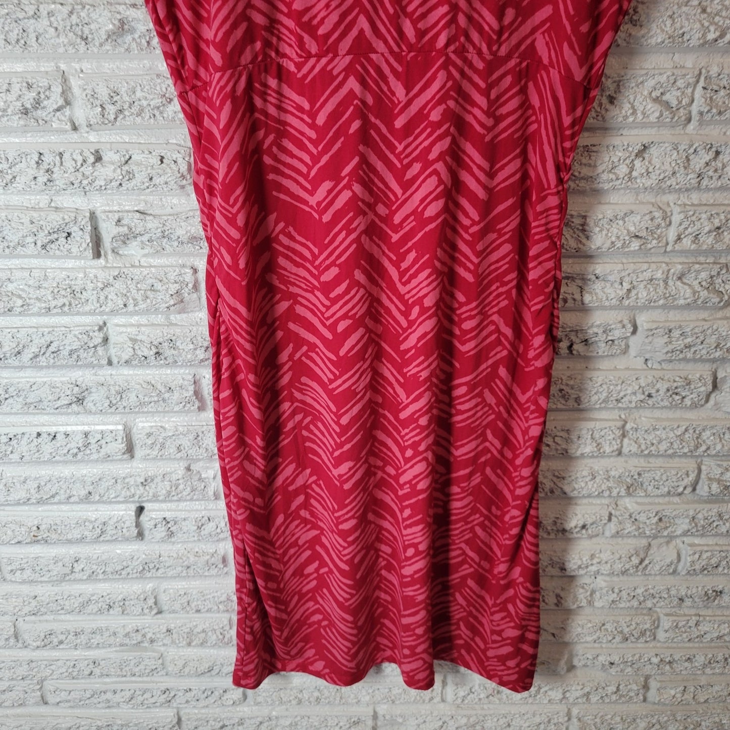 Apt 9 Womens Dress XL Sleeveless Pink Watercolor Poly Blend Keyhole Casual Comfy