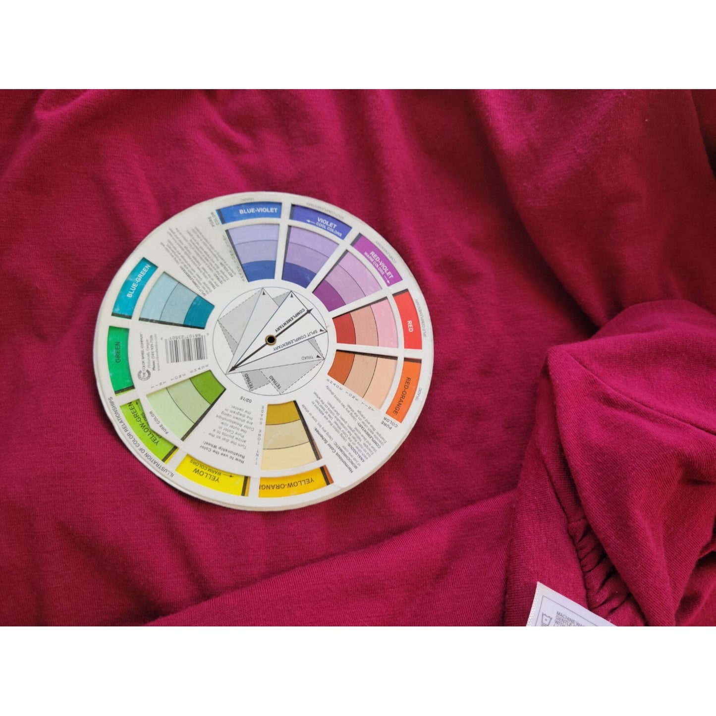 Just My Size Womens Top 2X 18W 20W Plus Long Sleeve Burgundy Gathered Pleated