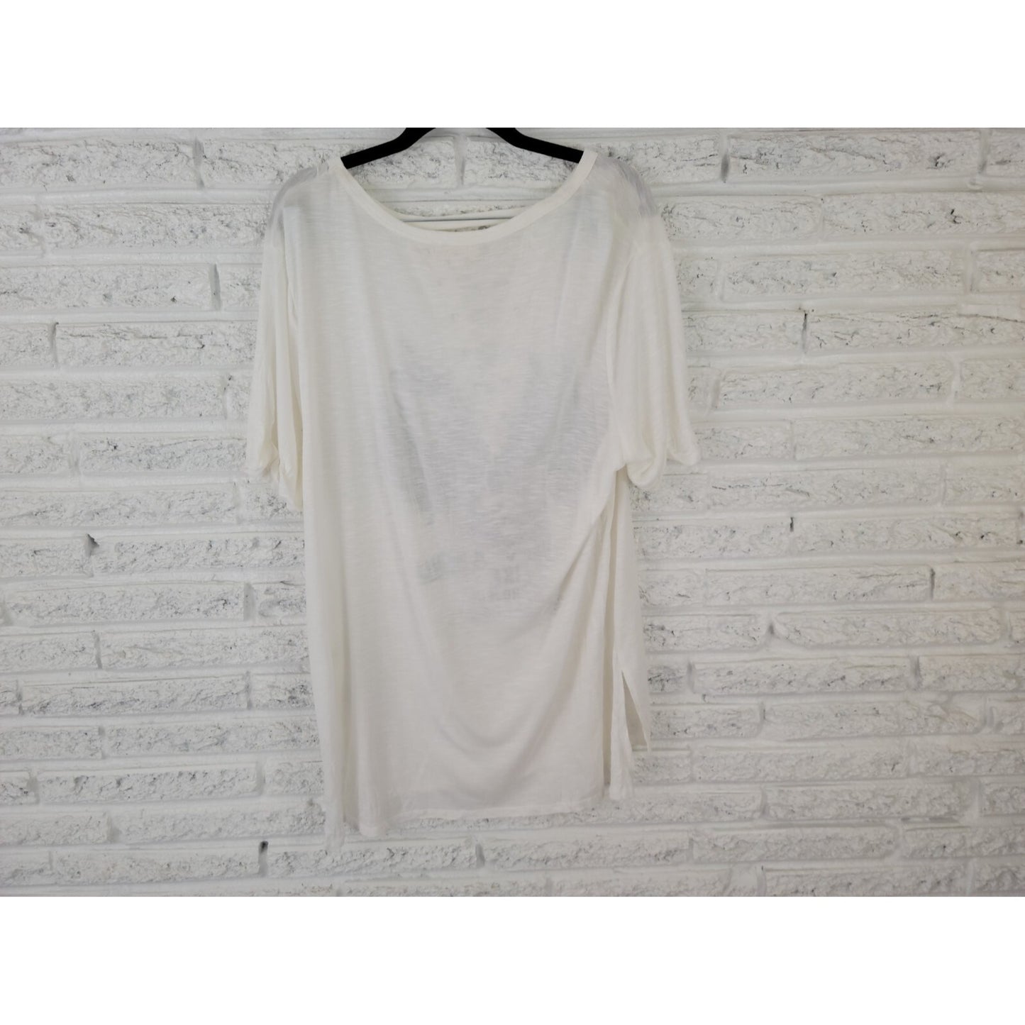 New York College Womens Top 3X Plus Tee Lace Up White Drive Like Wind Casual