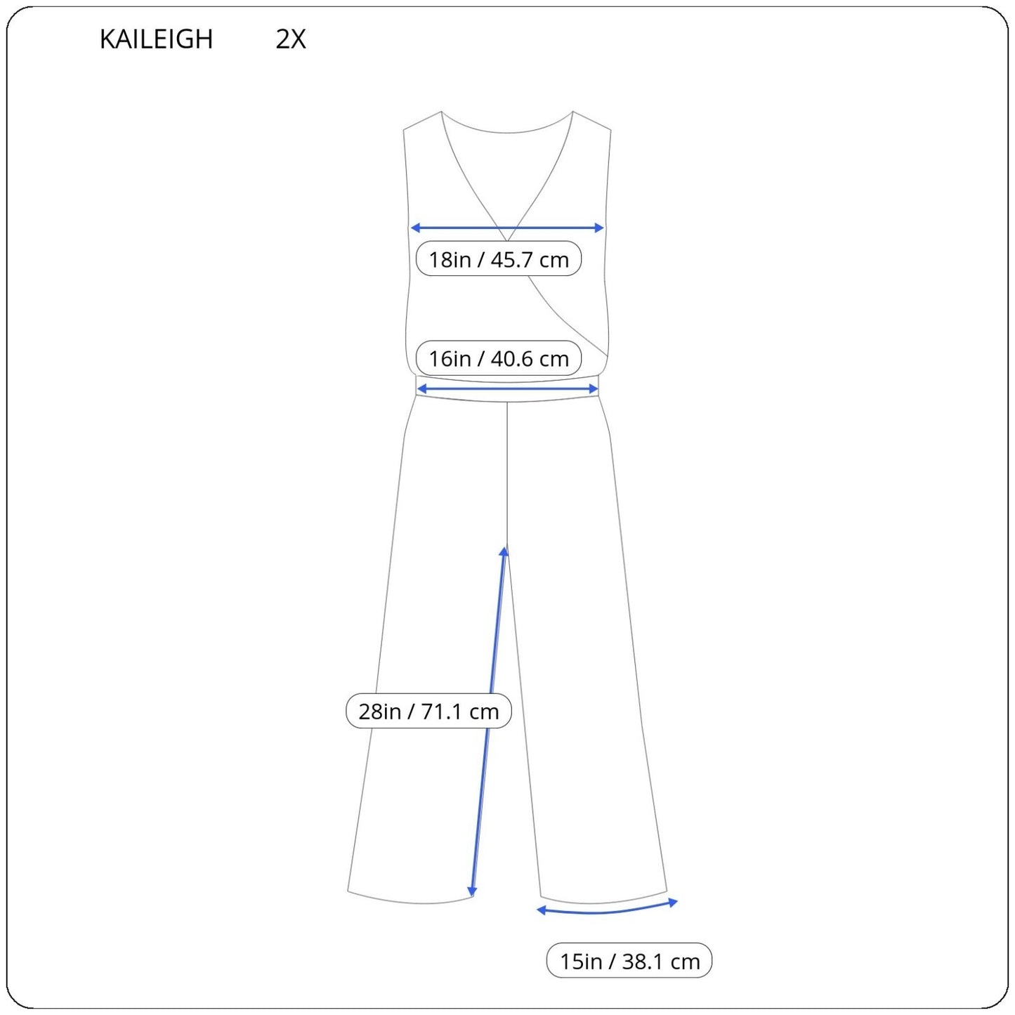 Kaileigh Womens Jumpsuit 2X Plus Sleeveless Spaghetti Black Pockets Casual Comfy