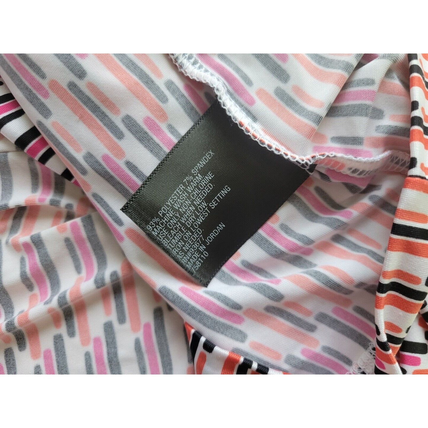 Worthington Womens Top Extra Large XL Sleeveless Pink Geometric Cowl Neck Career