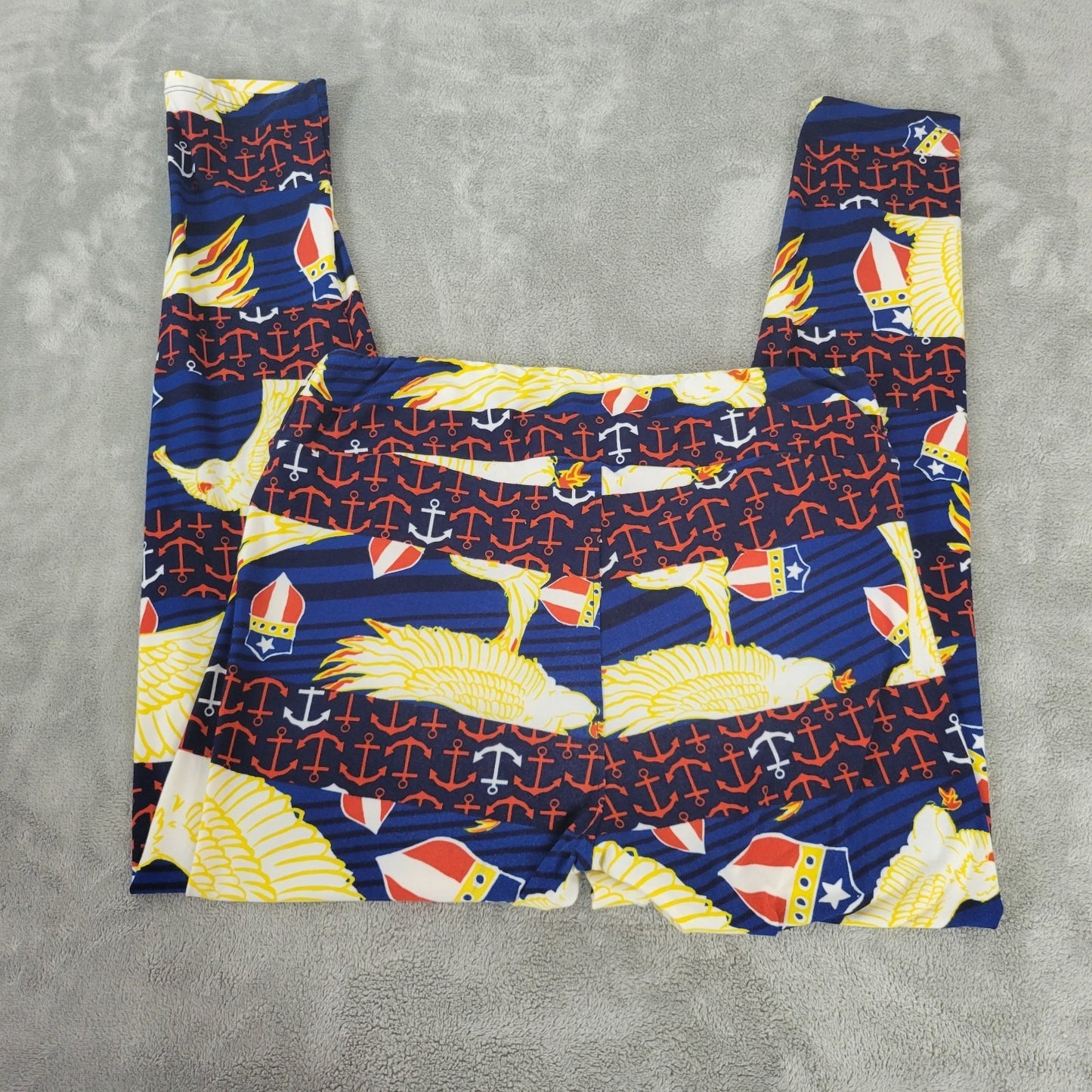 Fourth of July Lularoe Womens Leggings TC Tall Curvy Blue Red Eagles Patriotic