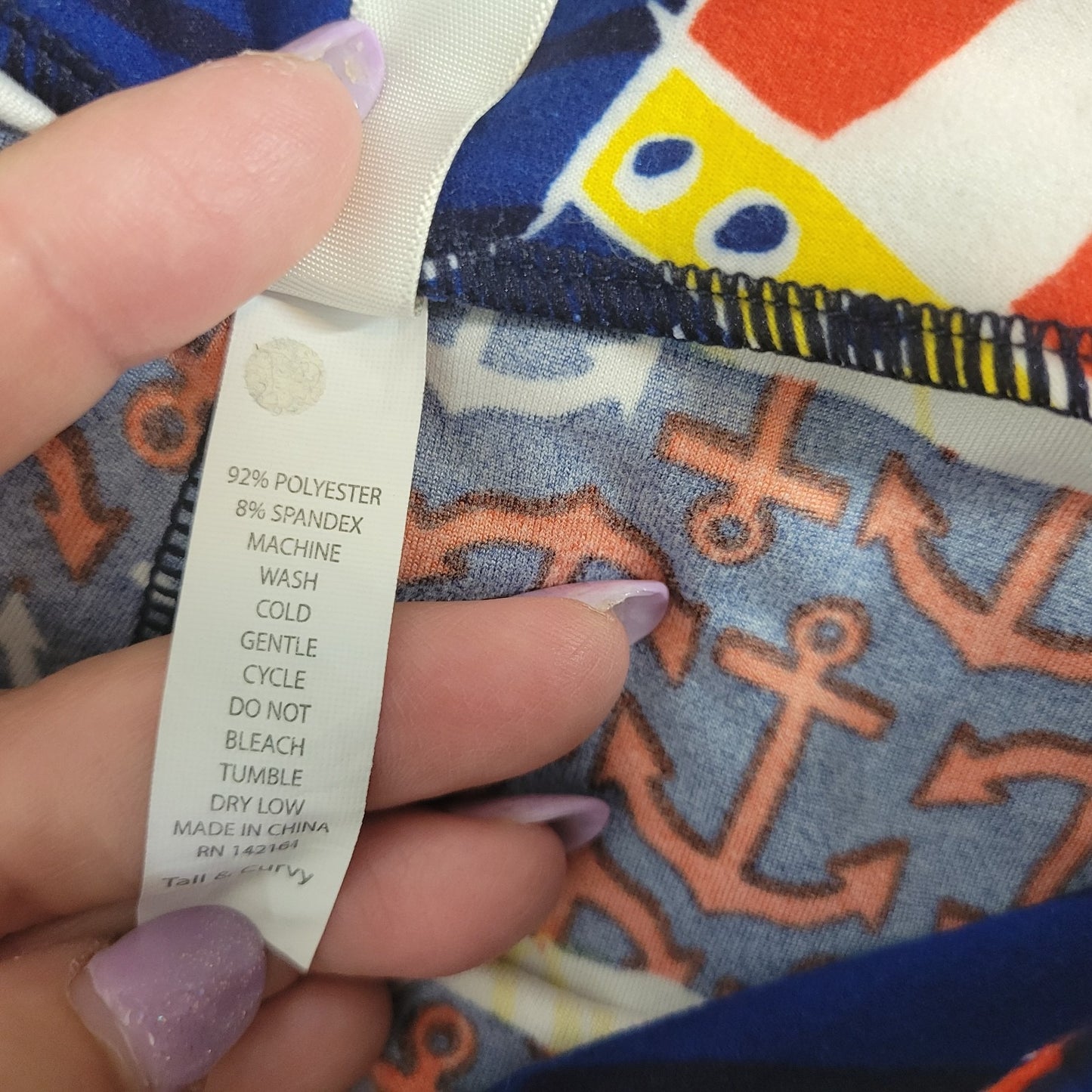 Fourth of July Lularoe Womens Leggings TC Tall Curvy Blue Red Eagles Patriotic