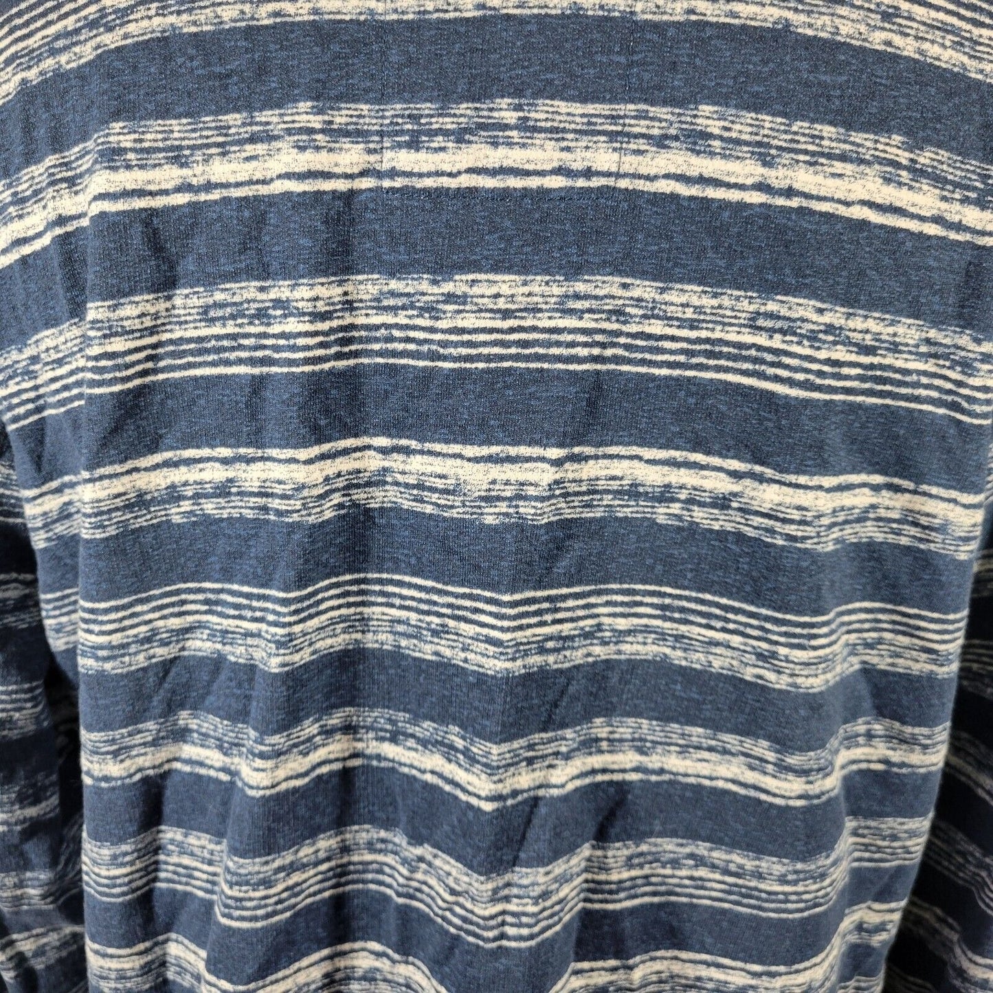 Sonoma Womens Top Extra Large Long Sleeve Blue Watercolor Stripe Pockets Lace Up