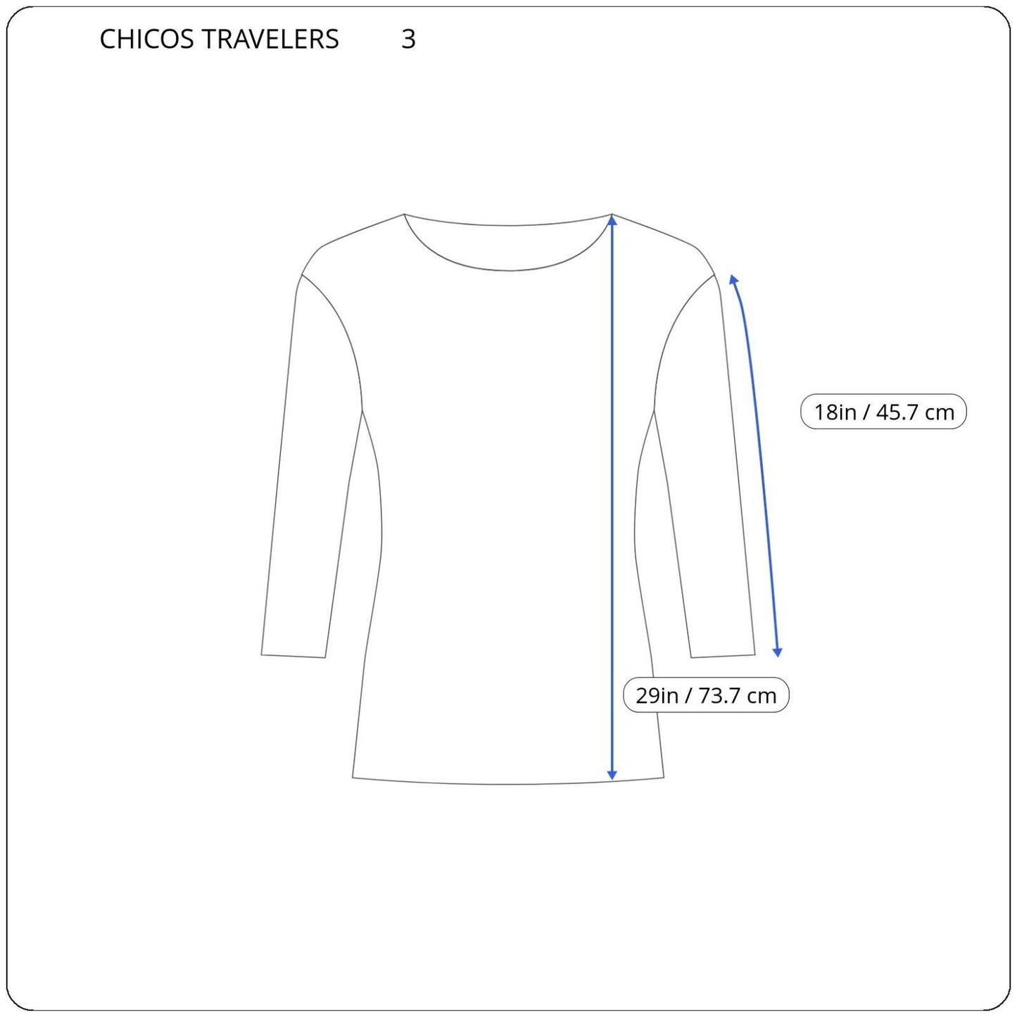 Chicos Travelers Womens Top 3 Standard XL Duster 3/4 Sleeve Travel Knit Black