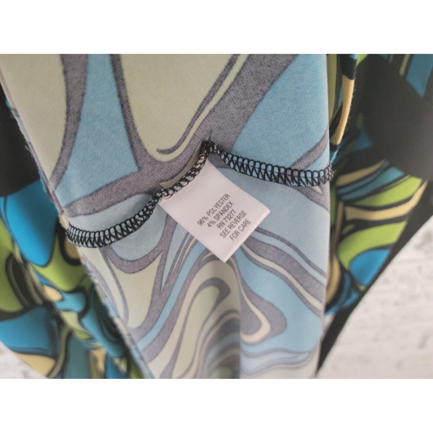 Apt 9 Women Dress 2X Plus Shirt Cap Sleeve Pullover Green Abstract Sash Office