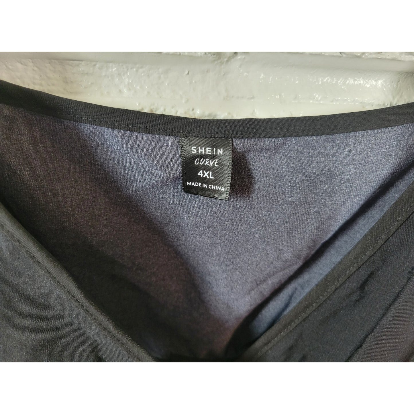 Shein Curve Women Top 4XL Plus Camisole Blue Tropical Adjustable Spaghetti Strap