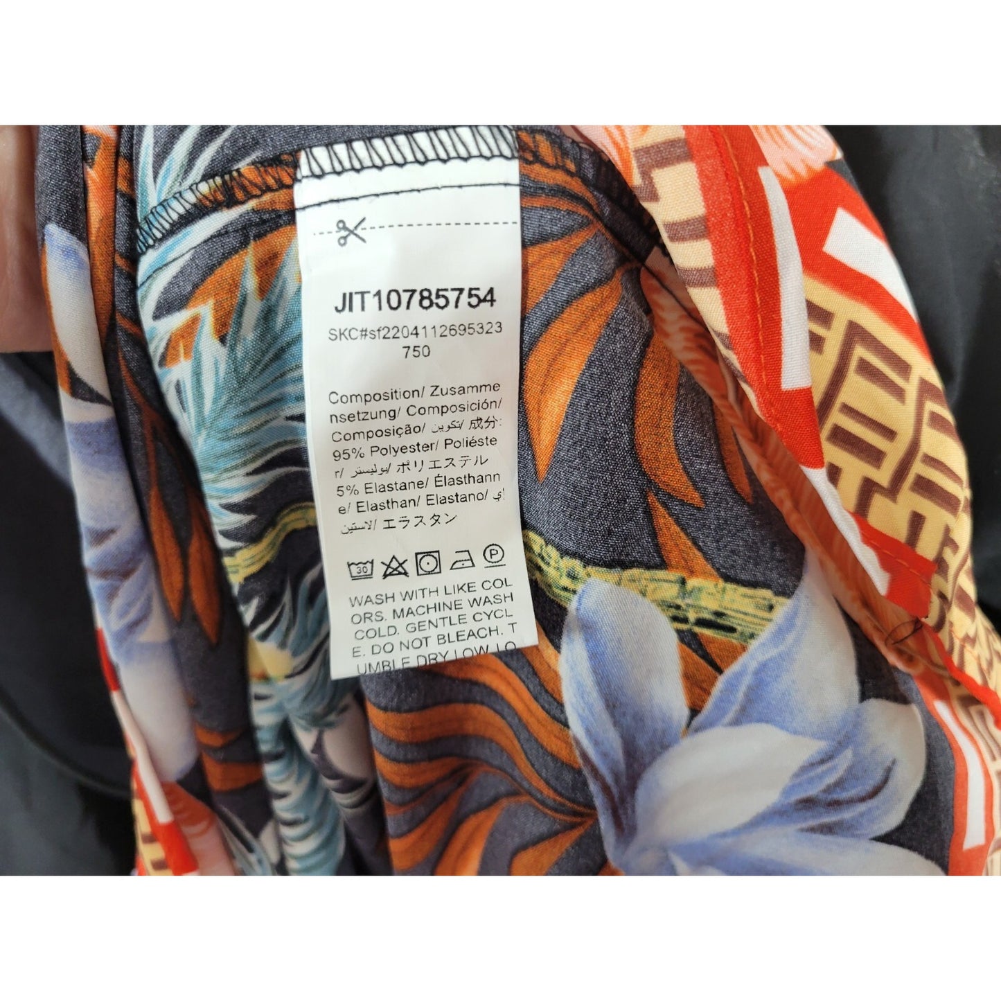 Shein Curve Women Top 4XL Plus Camisole Blue Tropical Adjustable Spaghetti Strap