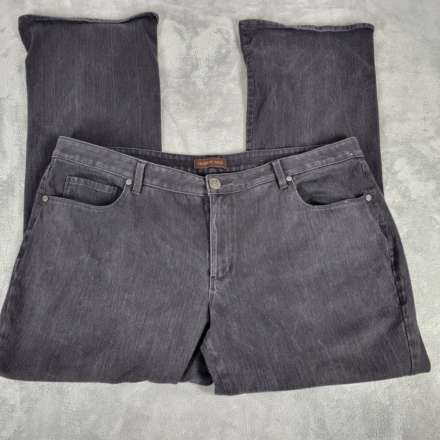 Coldwater Creek Womens Jeans 18 Plus Boot Cut Black Denim Zip Fly Comfy Stretchy