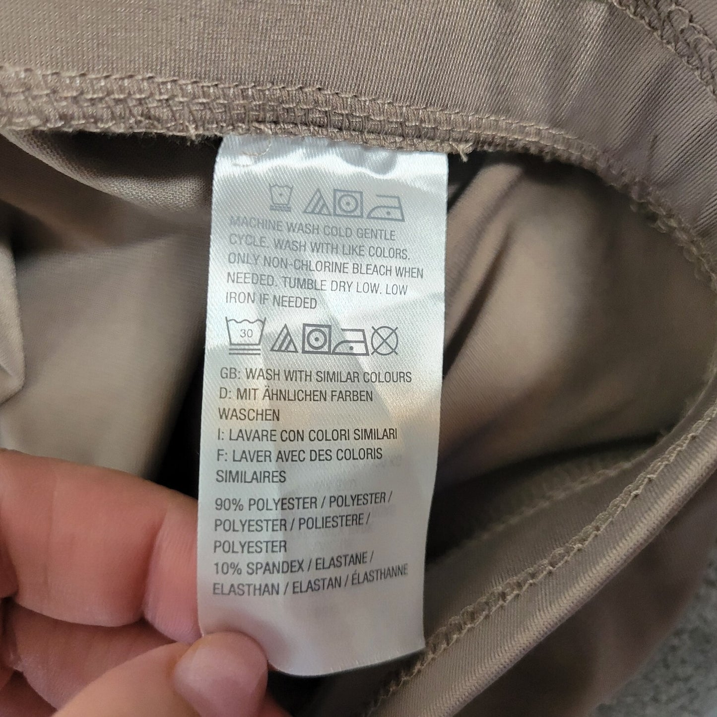 H By Halston Womens Pants 2X Plus Palazzo Pull On Wide Leg Tan Flaps Comfy