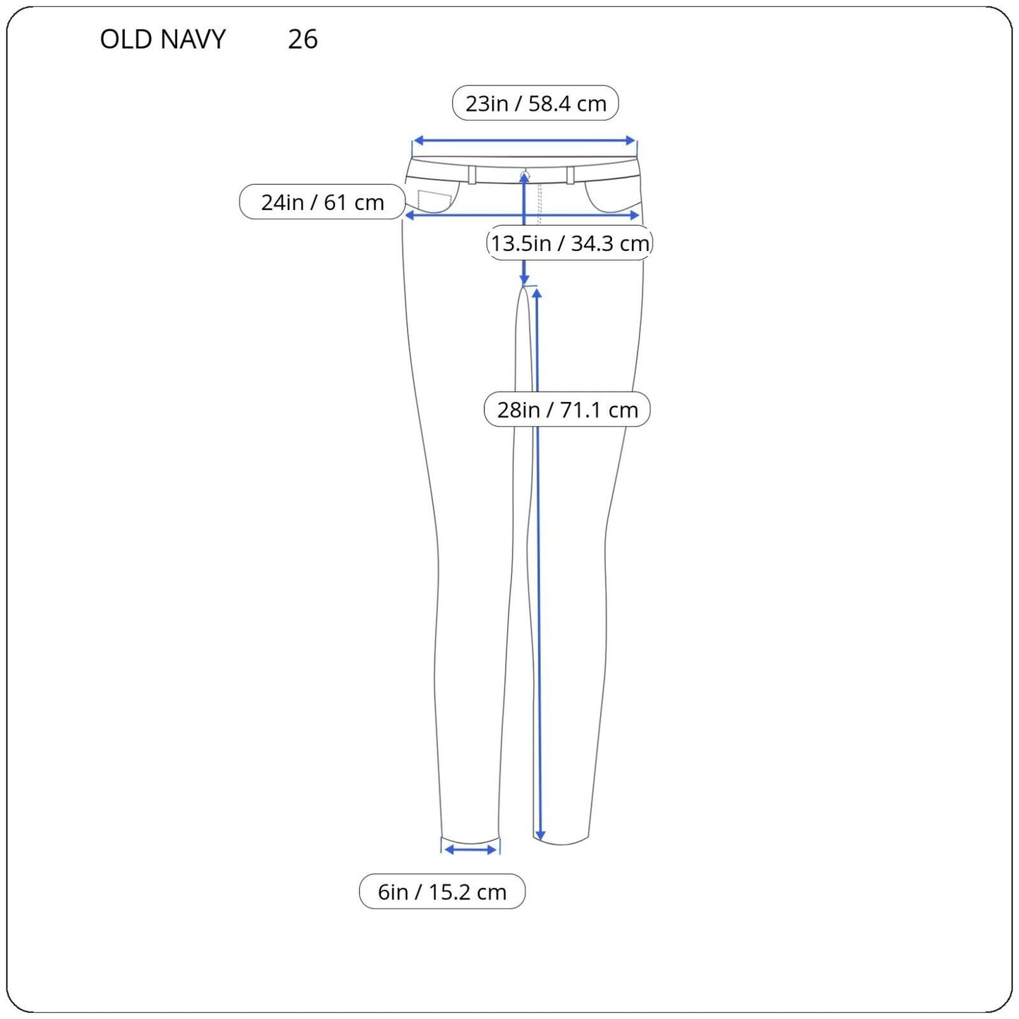 Old Navy Rockstar Womens Jeans 26 Plus Super Skinny Slim Pockets Dark Blue Zip