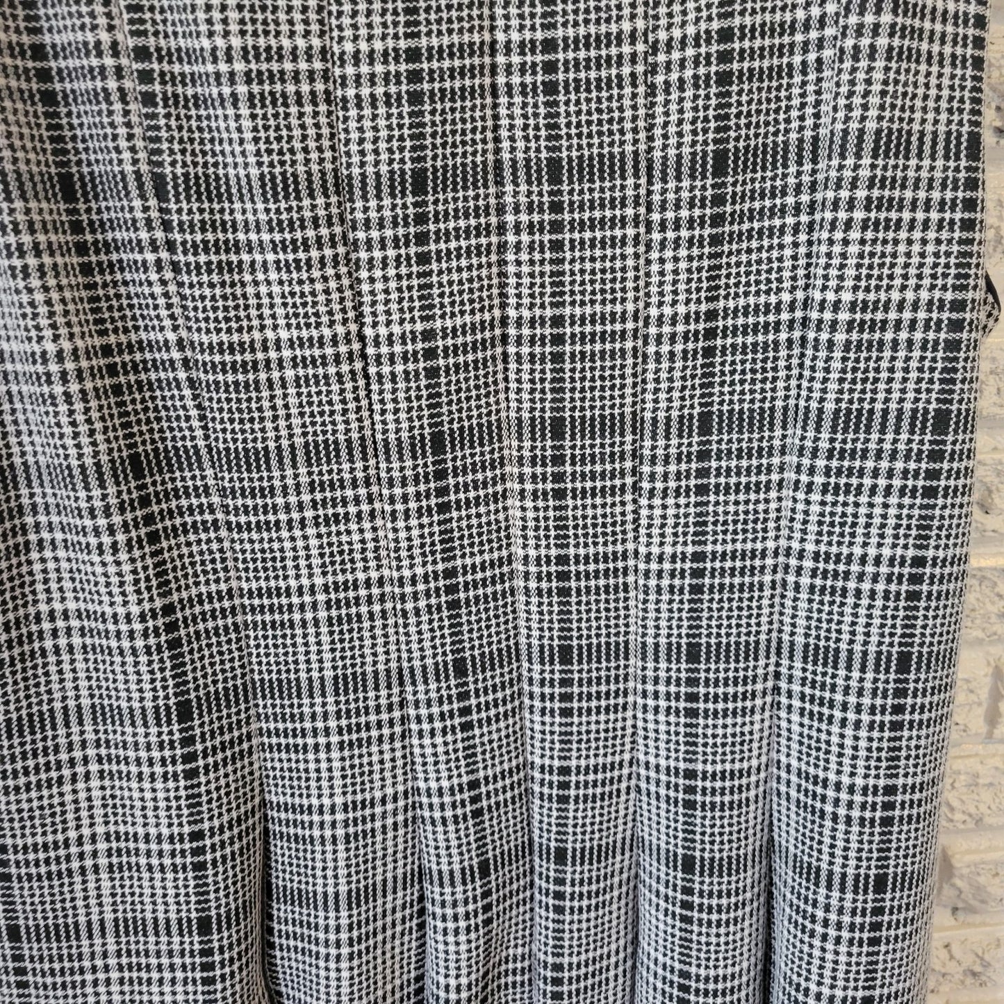 Roz Ali Womens Dress 18 Plus Sleeveless Fit Flare Black Plaid Lace Panels Zip