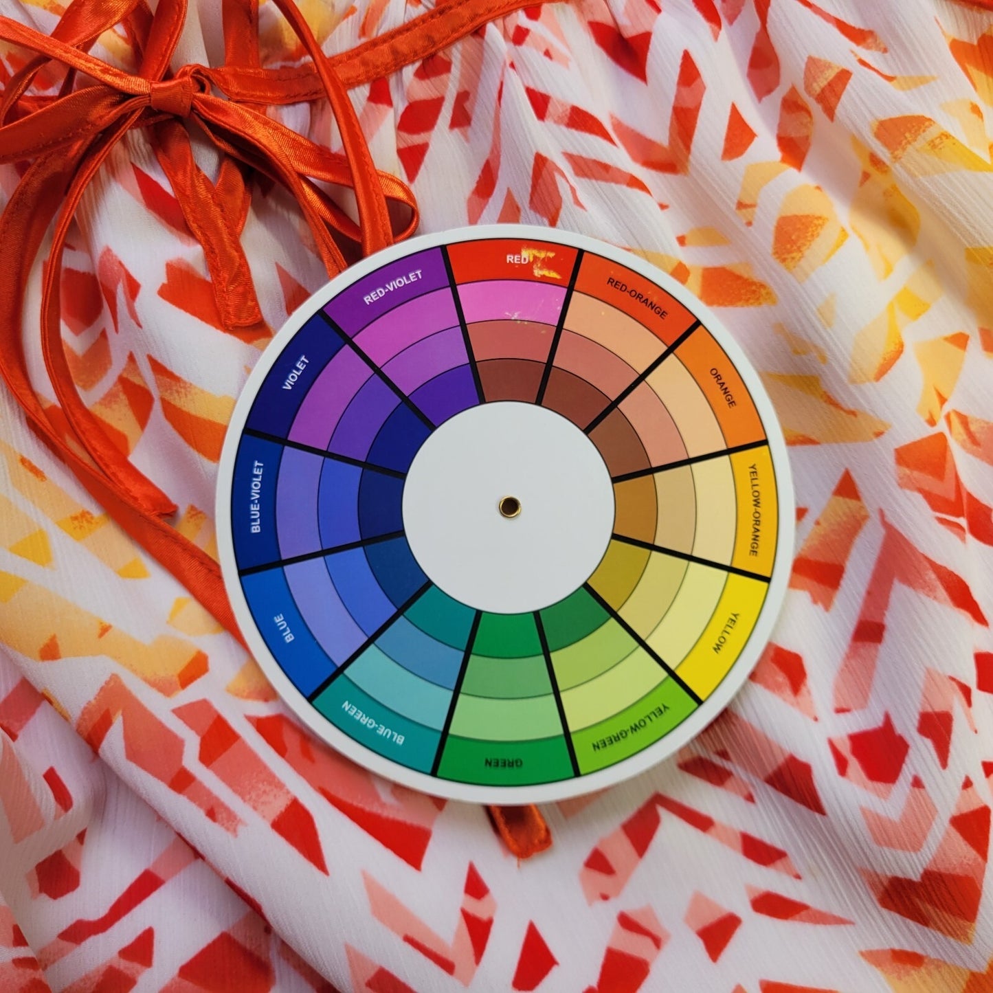 Lane Bryant Womens Top 18 20 Tied Sleeve Orange Watercolor Keyhole Sheer Lined