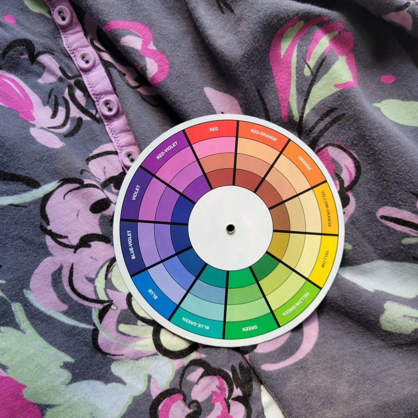 Soma Womens Pajama Top Extra Large 3/4 Sleeve Gray Lavender Floral Button Cotton